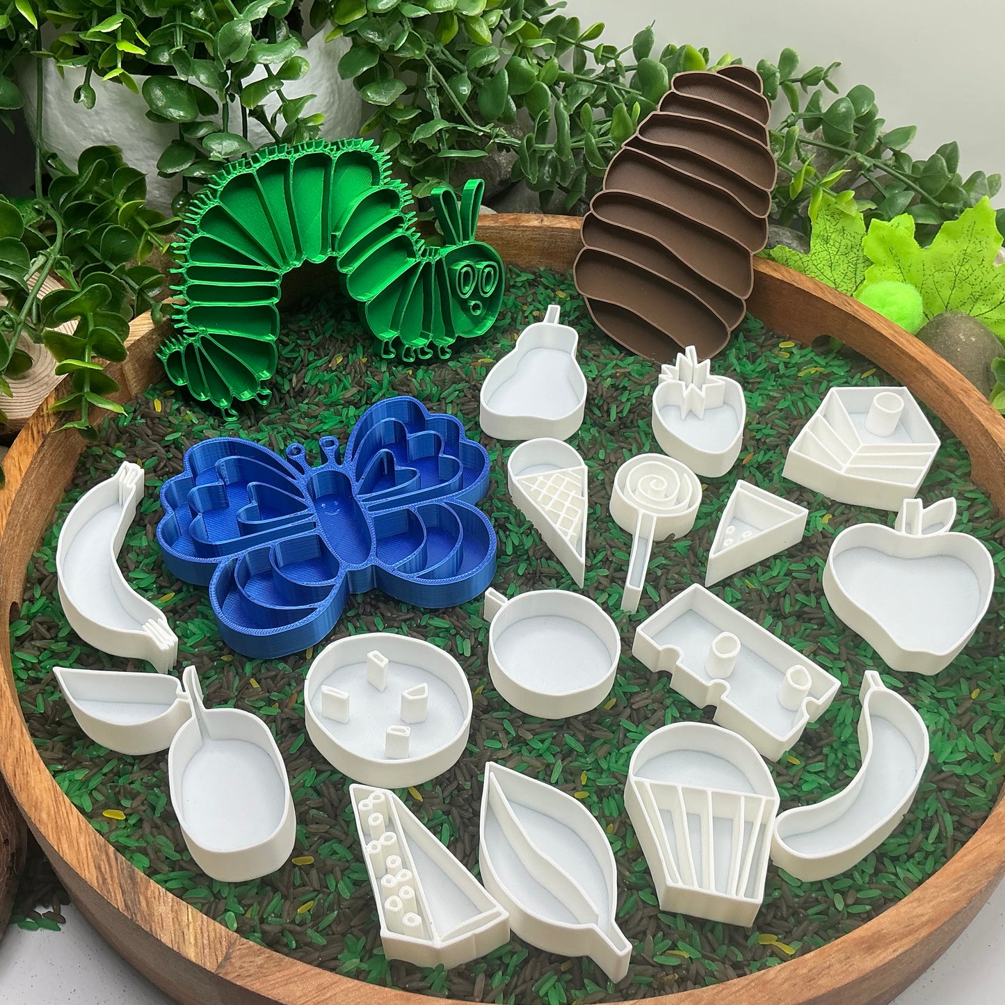 Caterpillar, Cocoon & Butterfly story book telling Sensory Filling Trays Set - Eco-Friendly 3D Printed 19 piece set