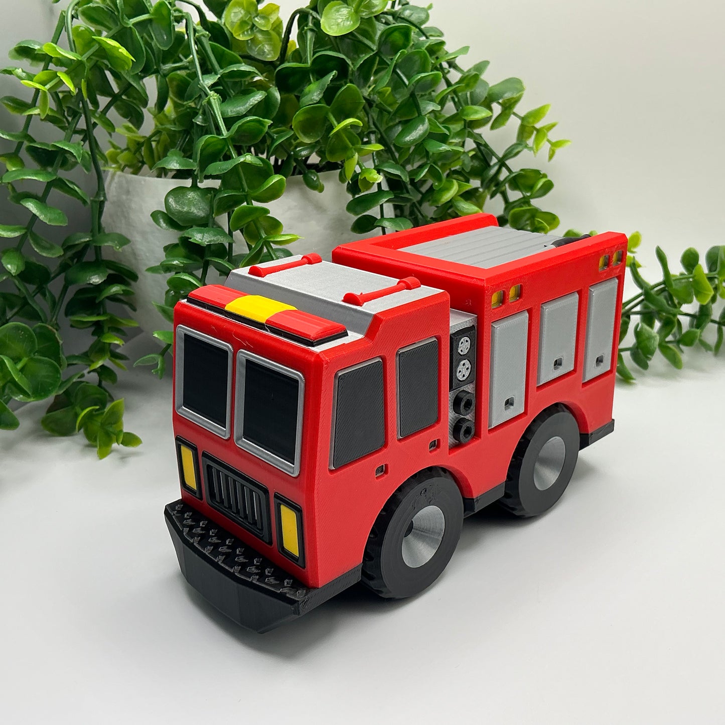 Large 3D Printed Fire Engine Truck Durable Indoor & Outdoor Push Along Big Kids  - Close Up