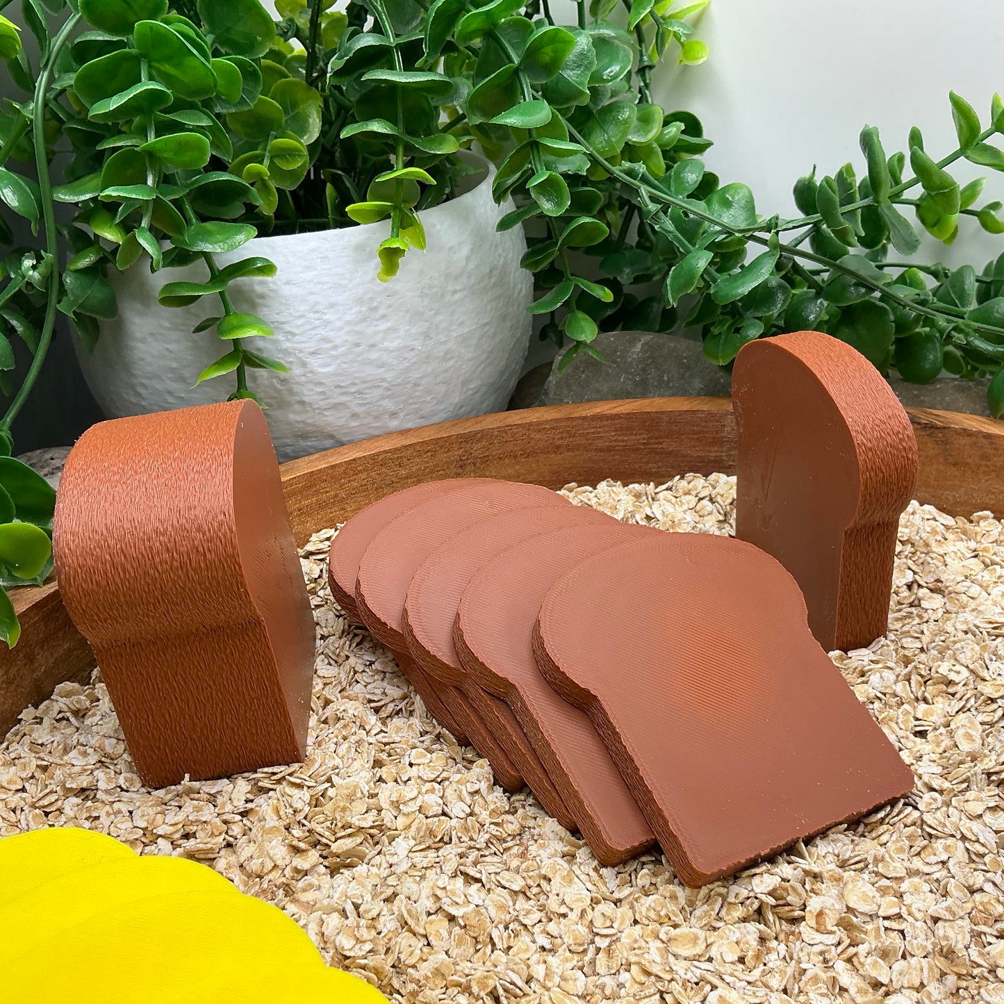 Pretend role play kitchen food, a loaf of bread bakery set up