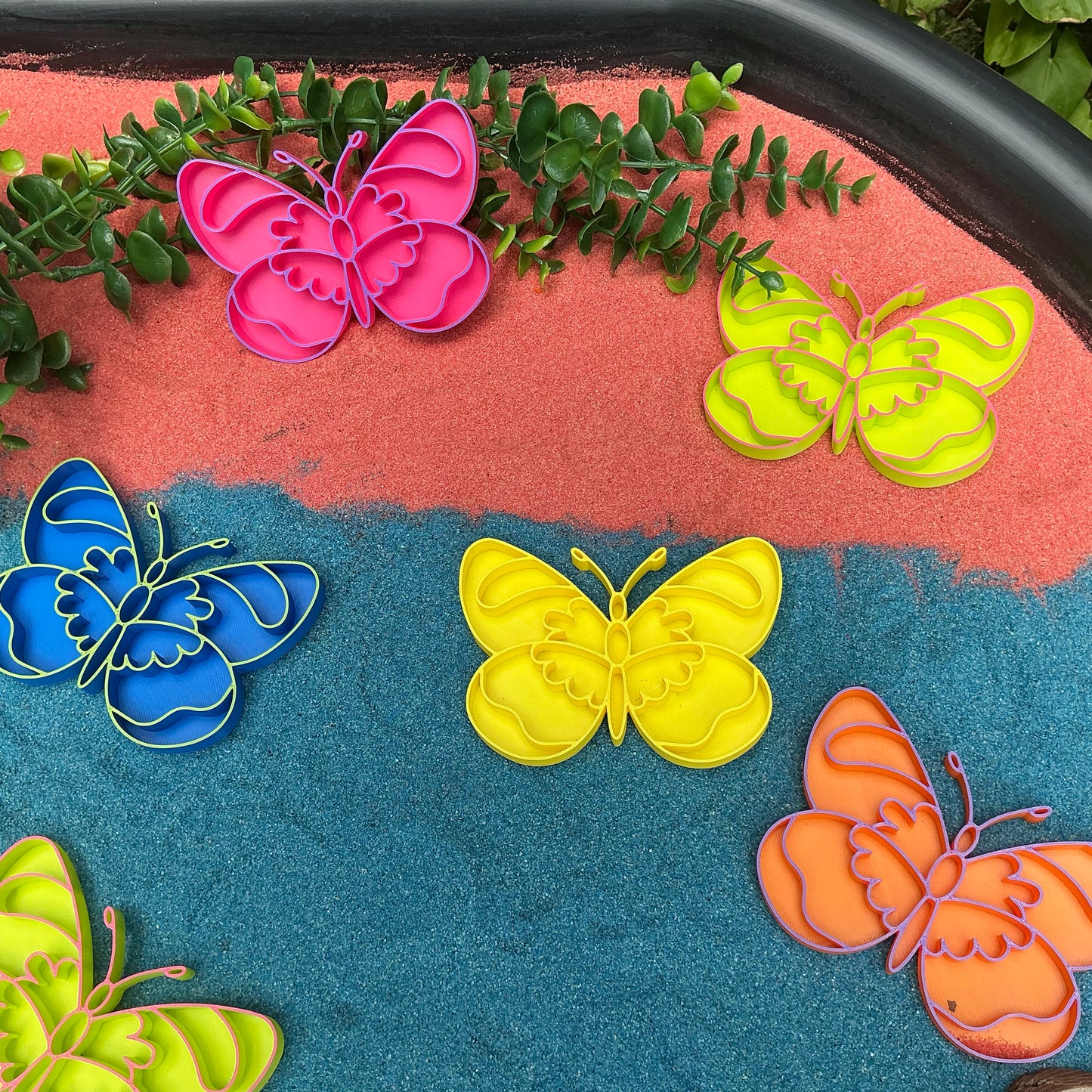 Butterfly fill shapes 5 piece set tuff tray sensory play