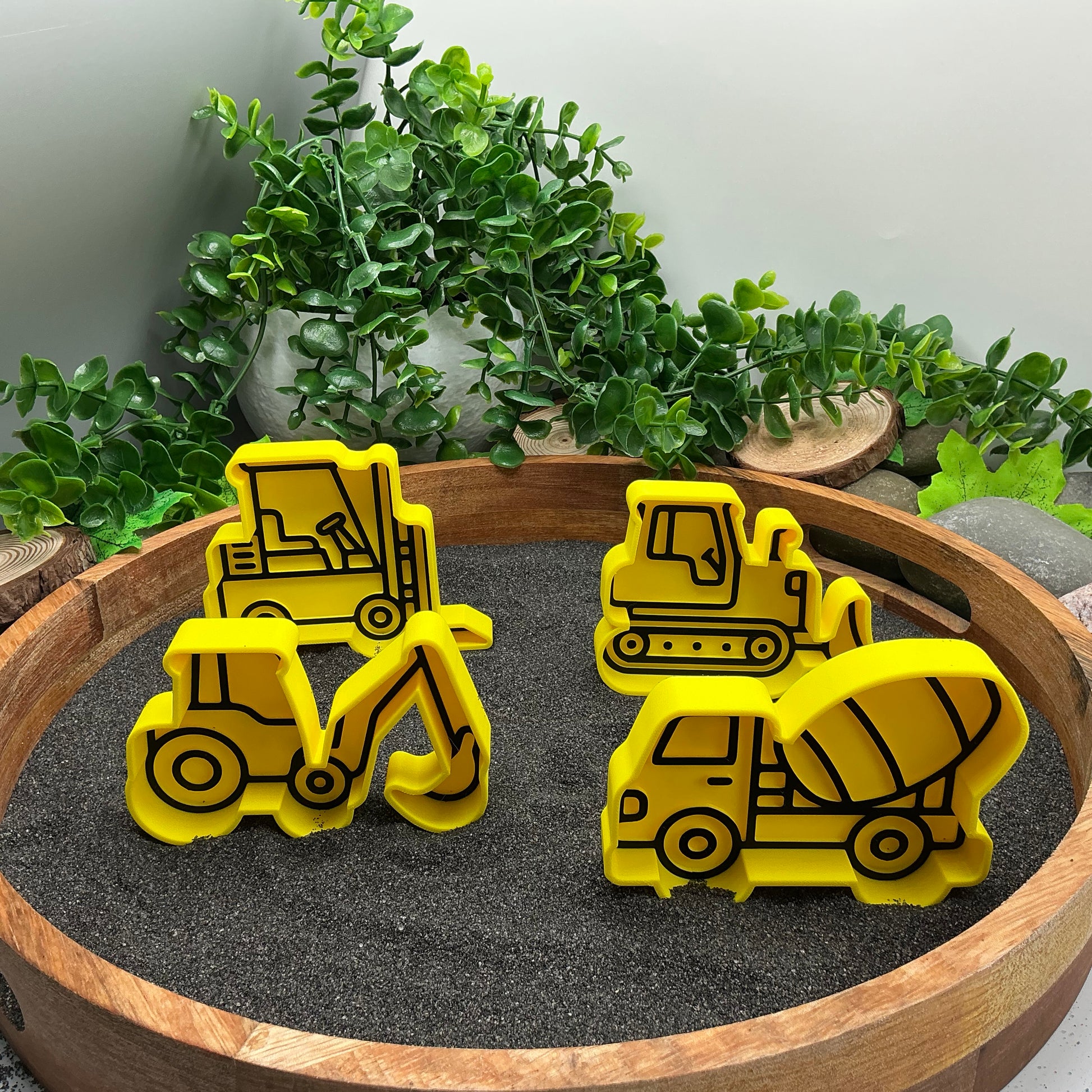3D-printed construction vehicles sensory fill shape set - 4 piece for tuff trays and sandpits - view 1 of 11