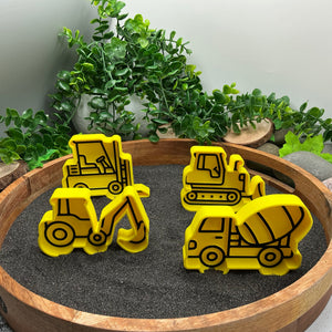 3D-printed construction vehicles sensory fill shape set - 4 piece for tuff trays and sandpits - view 1 of 11