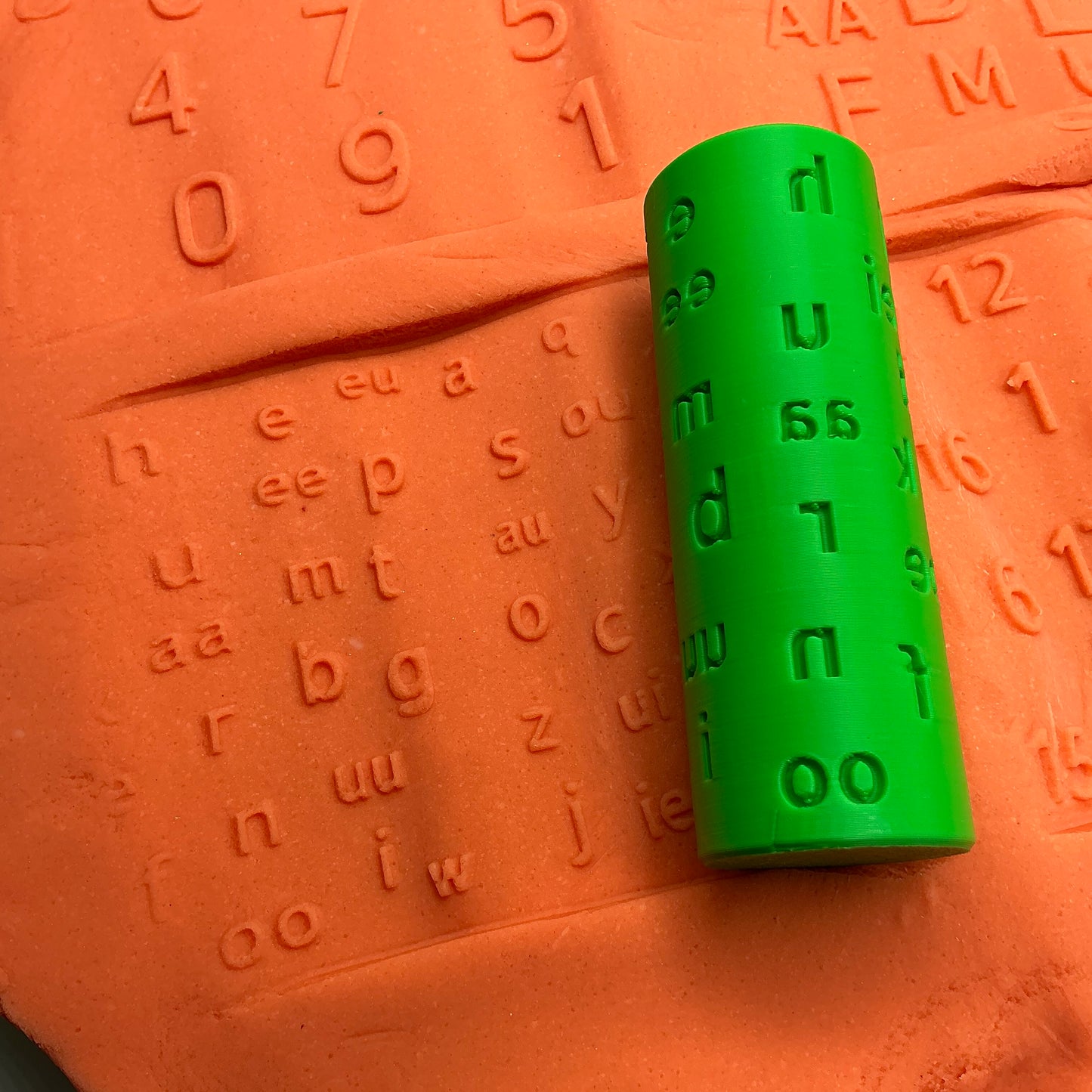 Letter & Numbers Rolling Pin for play dough