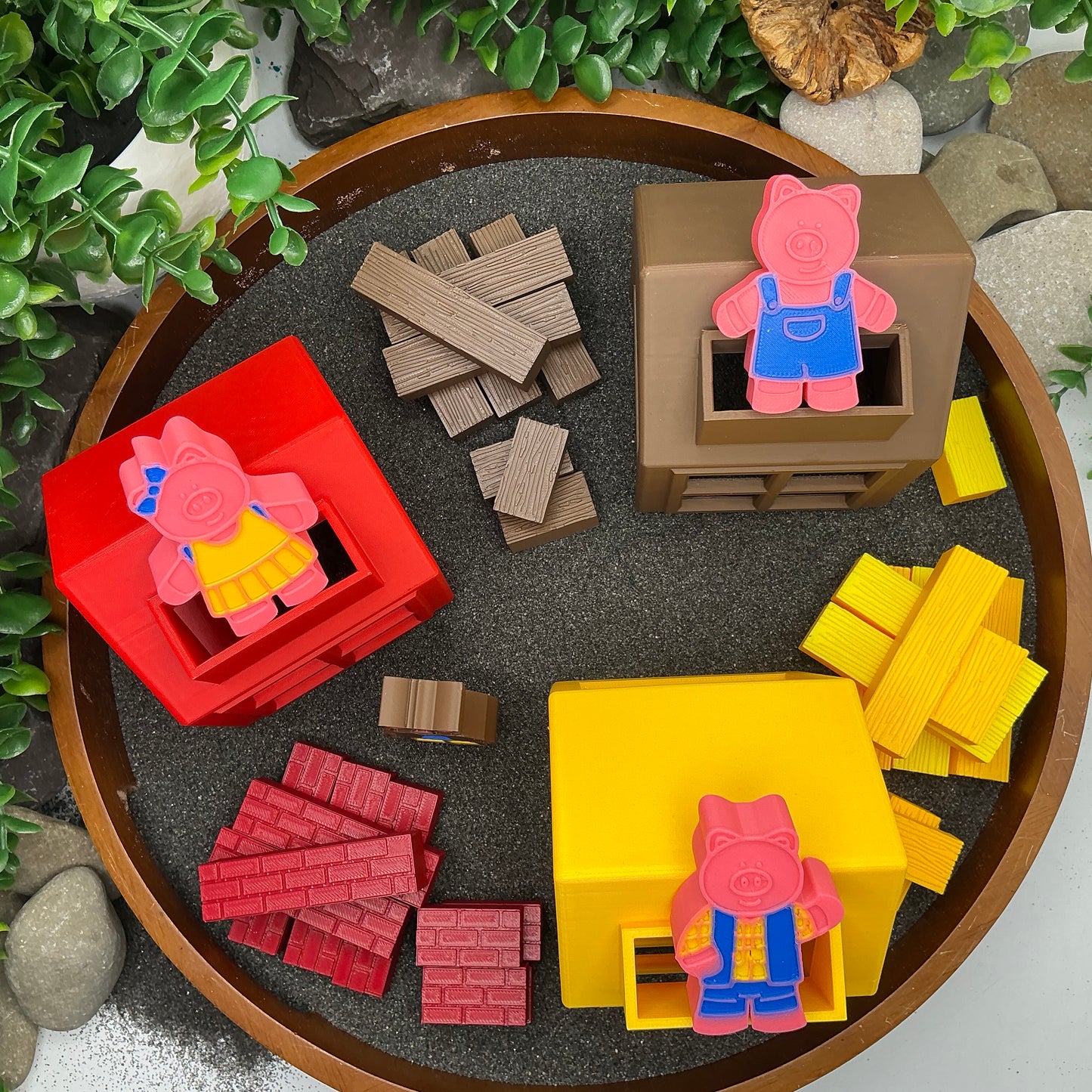 Three Little Pigs Story telling set 3D Printed Toys Eco - Friendly