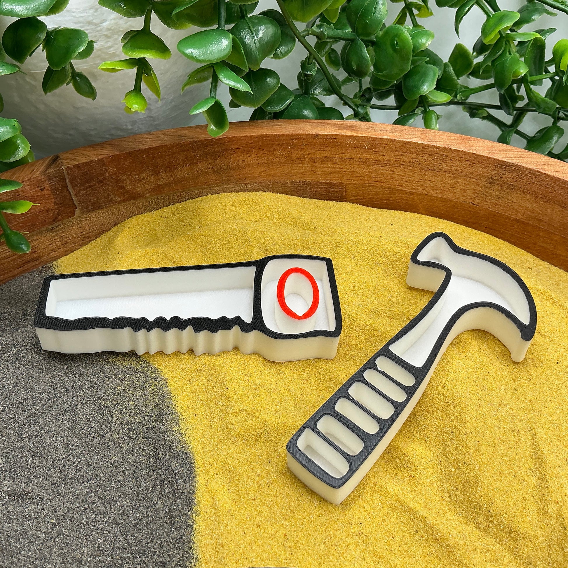 3D-printed construction toy tools sensory filling tray, 8-piece set for sand and rice tuff trays - view 8 of 11