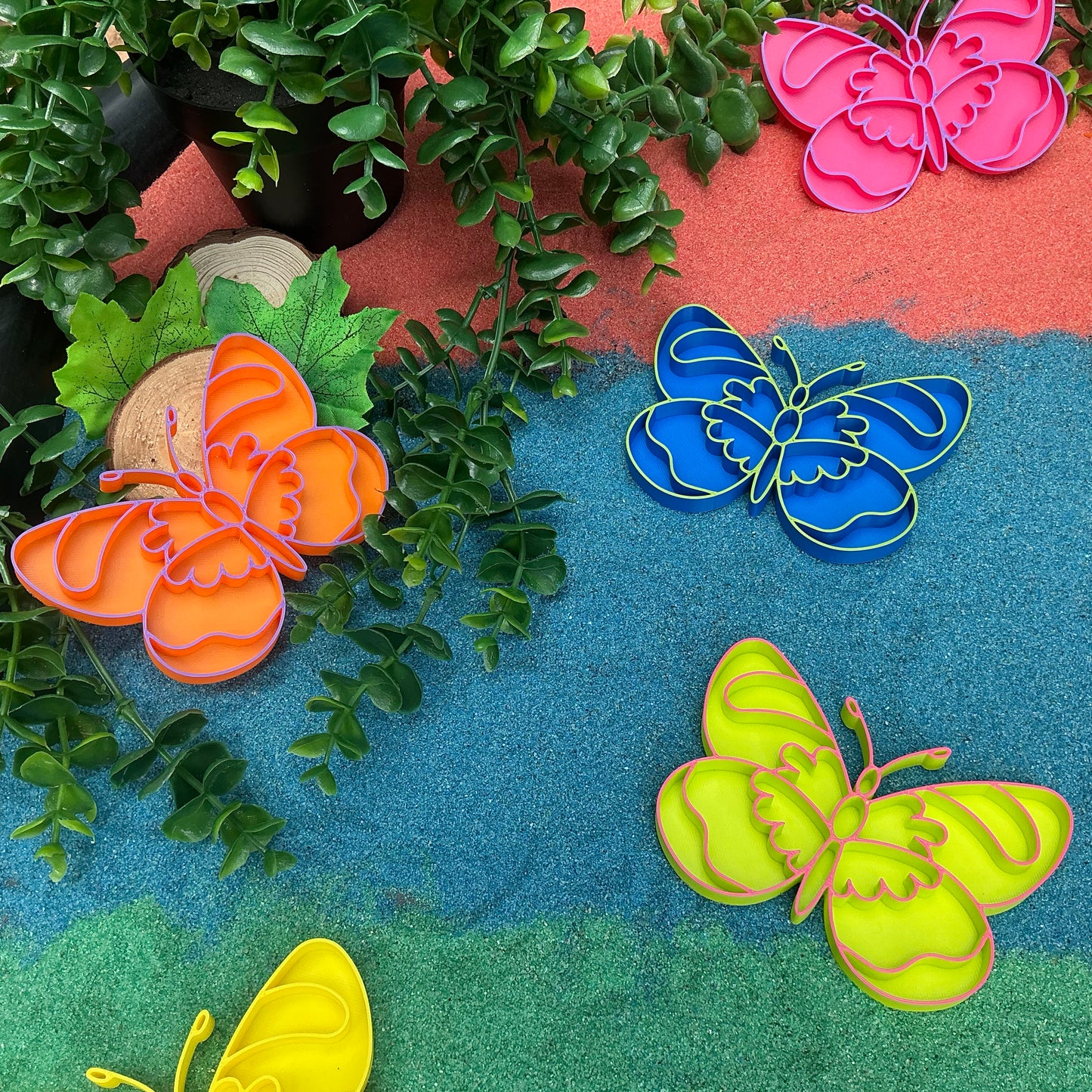 Butterfly fill shapes 5 piece set tuff tray sensory play