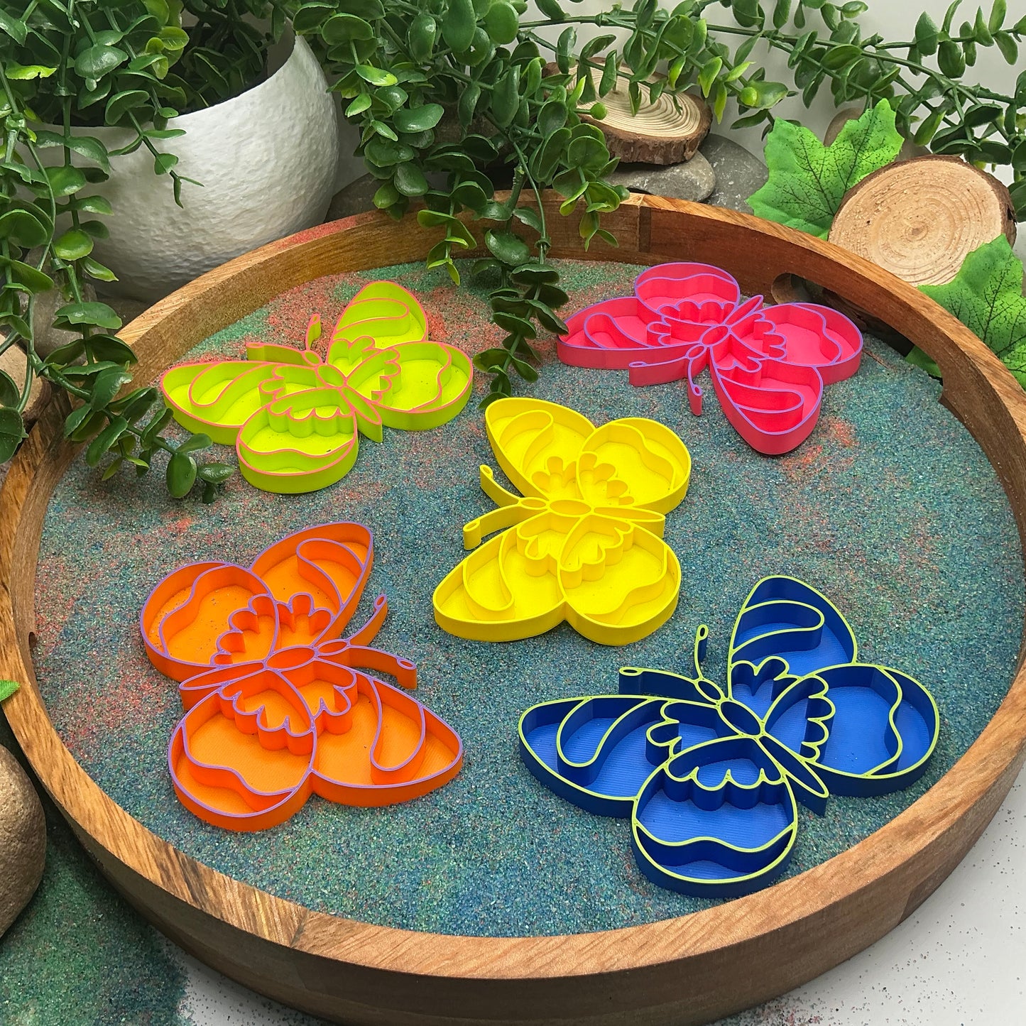 Butterfly fill shapes 5 piece set tuff tray sensory play