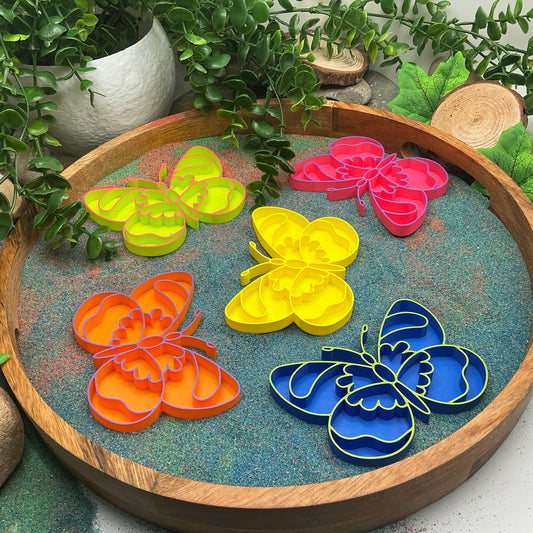 Butterfly fill shapes 5 piece set tuff tray sensory play