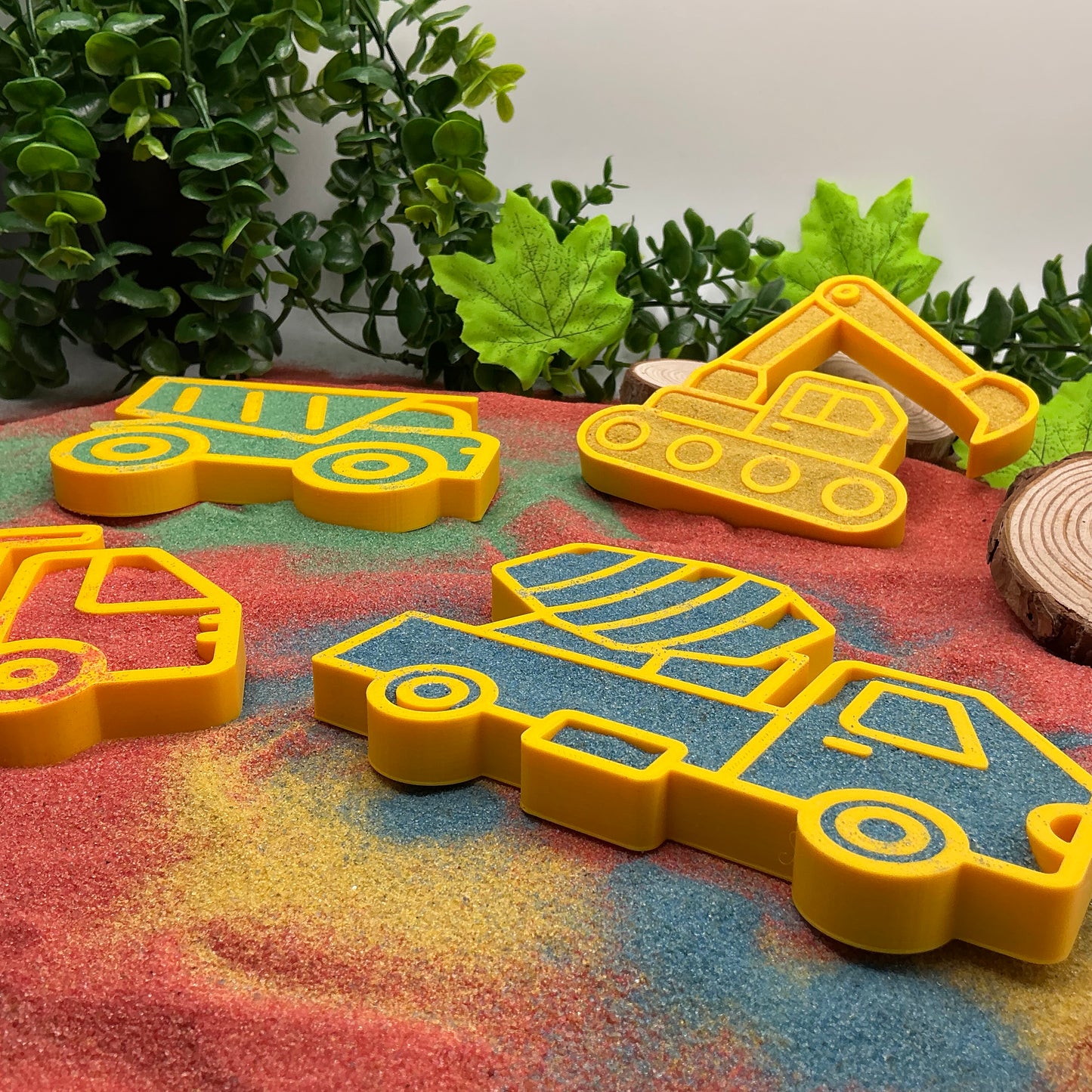 Yellow Construction Vehicles Sensory Trays (Set of 4) Montessori Sensory Bin Too - View 9