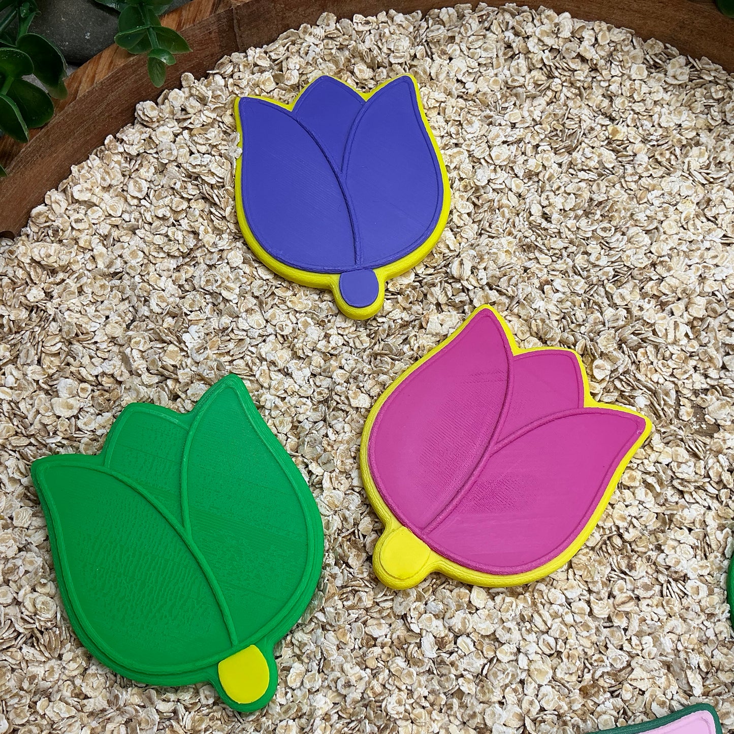 Flower cookies 6 piece set kitchen role play pretend food play