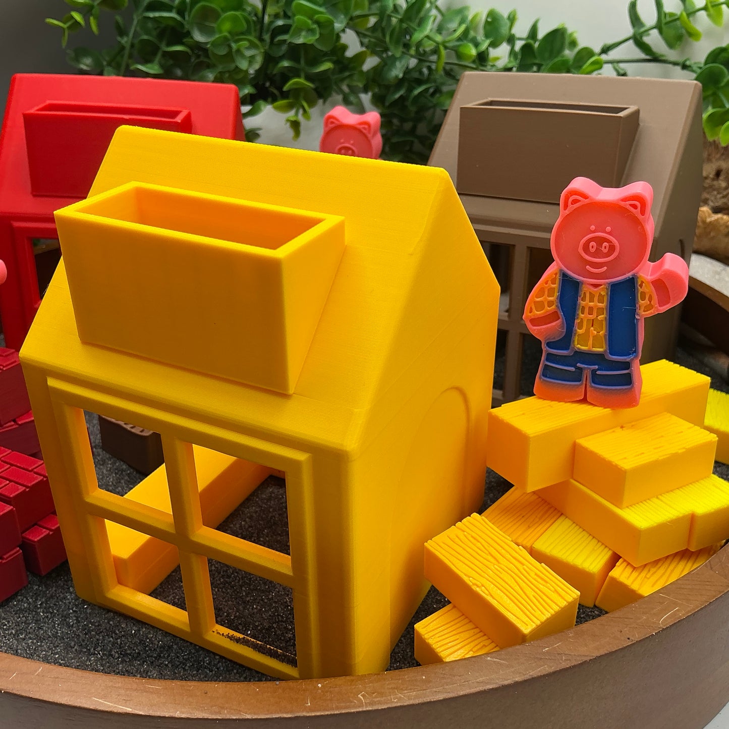 Three Little Pigs Story telling set 3D Printed Toys Eco - Friendly