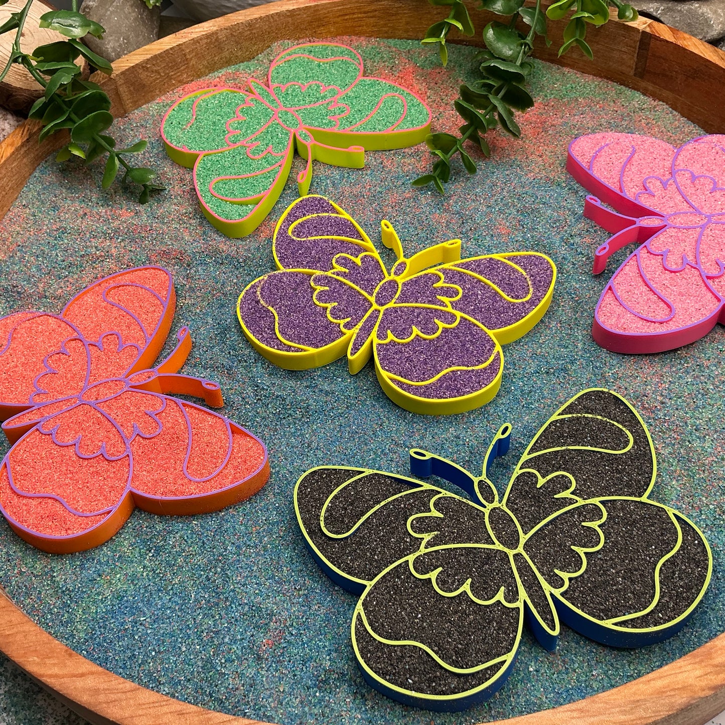 Butterfly fill shapes 5 piece set tuff tray sensory play