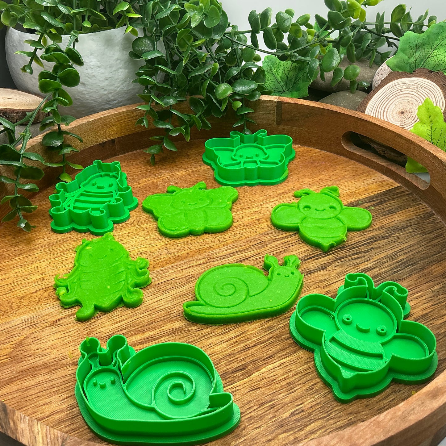 3D-printed spring garden insects play dough cookie cutter set - 4 piece with bee, butterfly, snail and ladybug - view 9 of 13