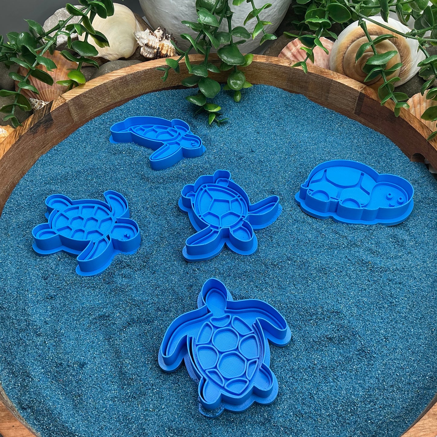 3D-printed sea turtle play dough cookie cutter set - 5 piece ocean theme - view 1 of 8