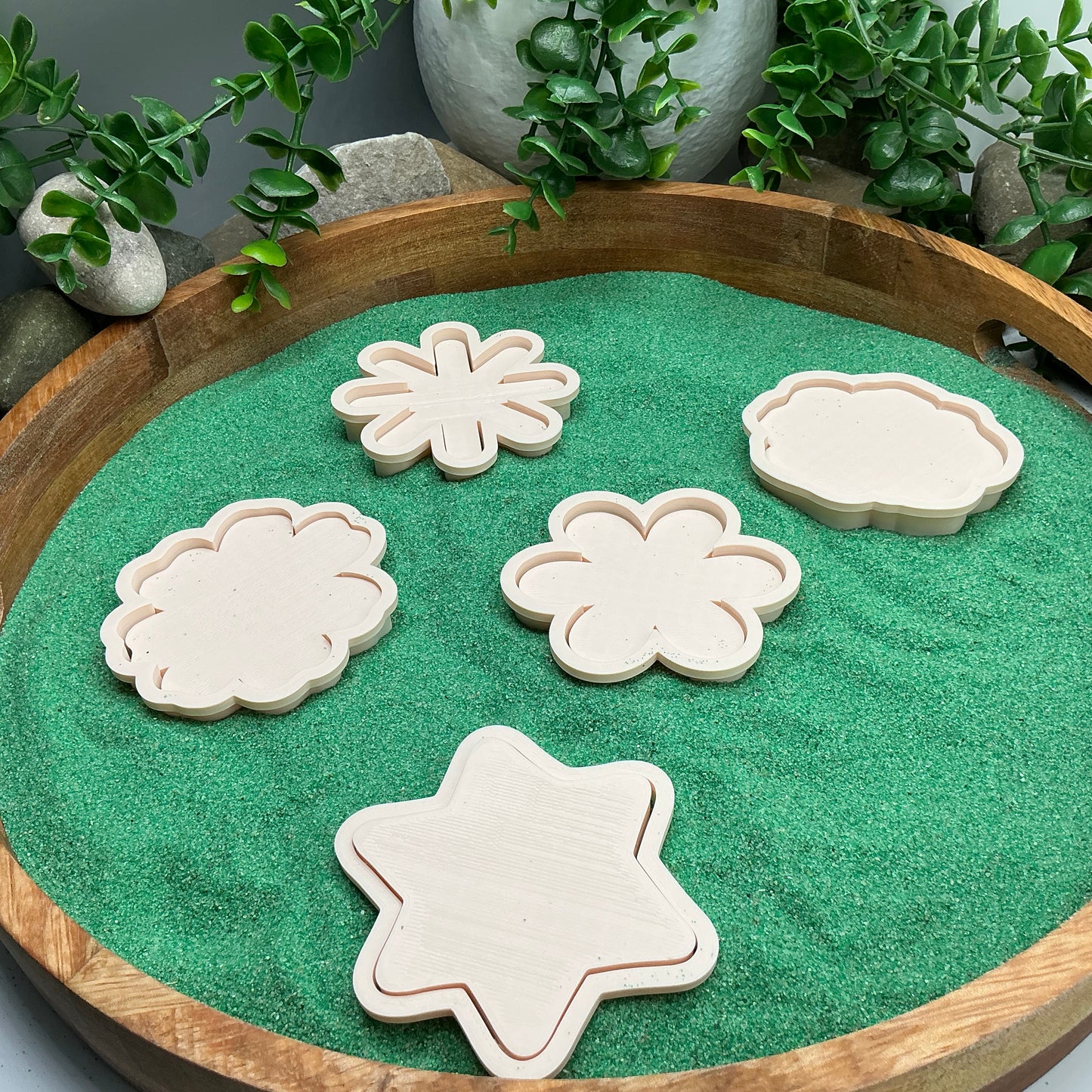 3D-printed flower garden play dough cookie cutter set - 5 piece spring and summer garden theme - view 9 of 10