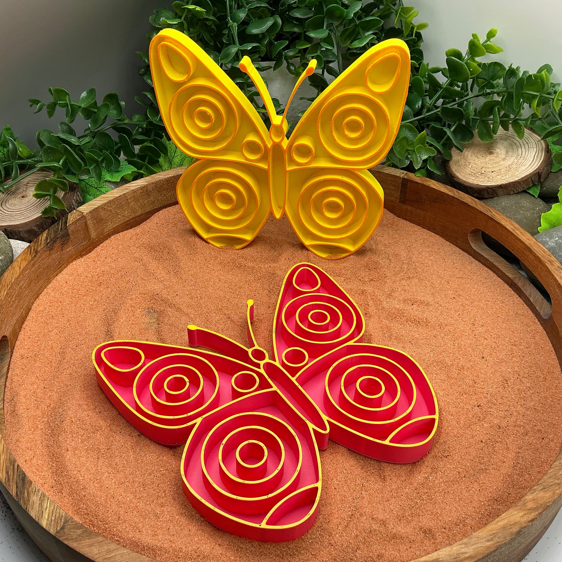 3D-printed butterfly sensory fill shape - choose pink or yellow for garden and minibeasts play - view 7 of 10