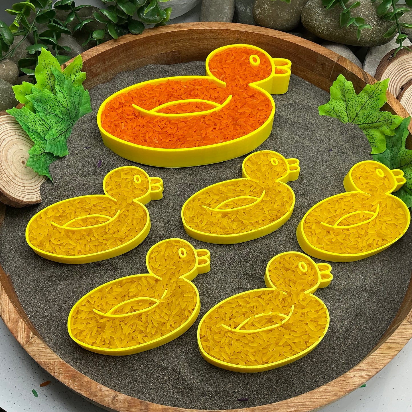 Five Little Ducks Sensory Tray Set 6 Piece Set Eco-Friendly 3D Printed Nursery Rhyme Activity
