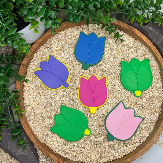Flower cookies 6 piece set kitchen role play pretend food play