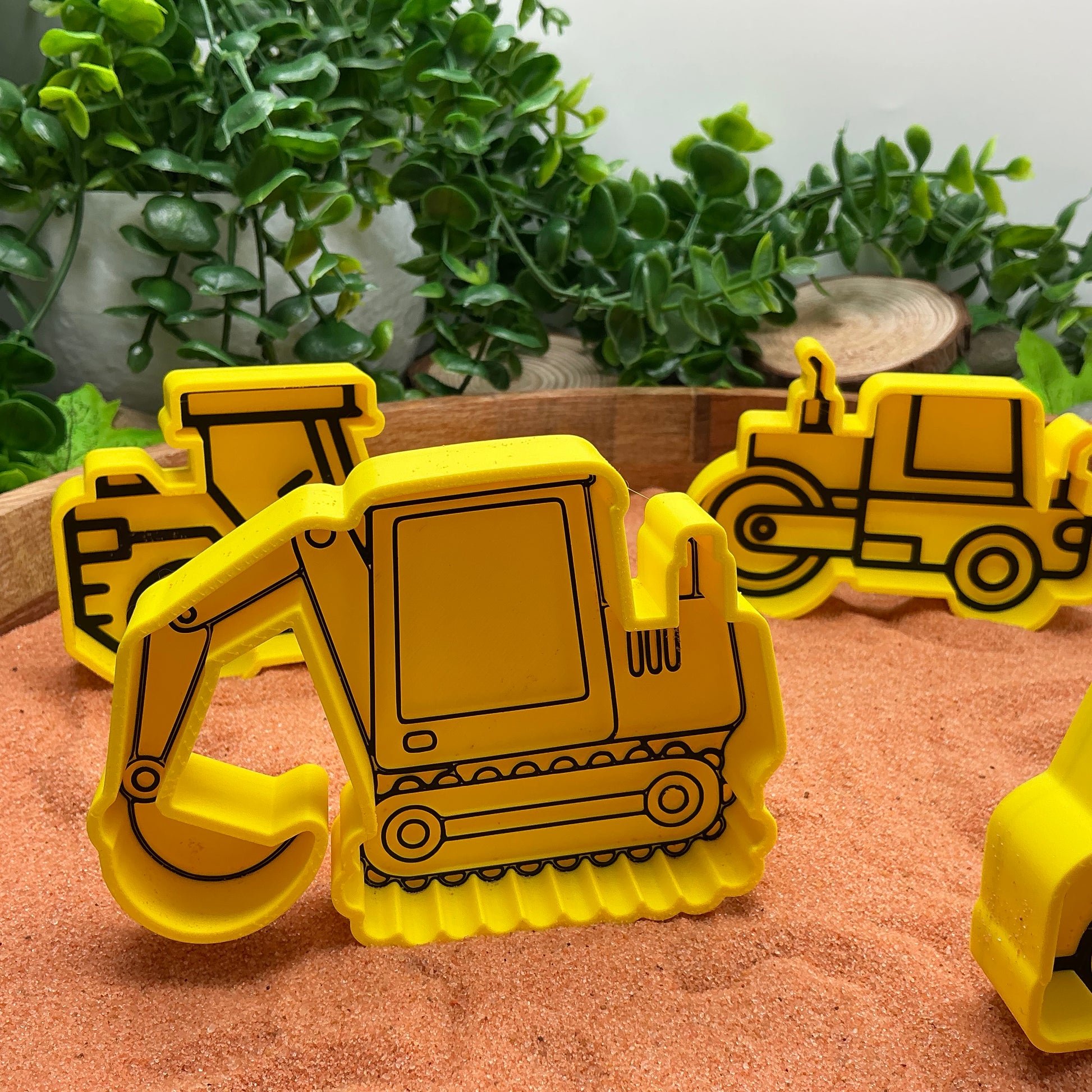 3D-printed construction vehicles sensory fill shape set - 4 piece colour set B for tuff trays and sandpits - view 3 of 14