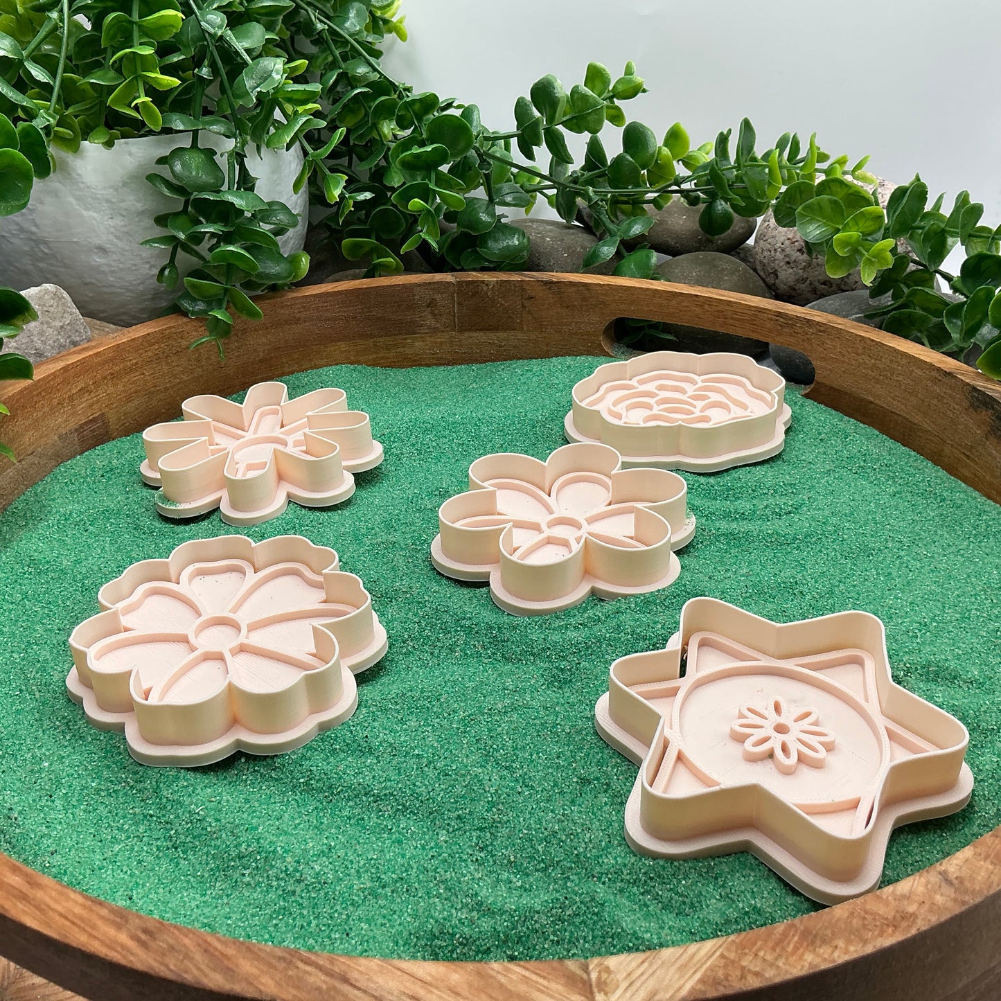 3D-printed flower garden play dough cookie cutter set - 5 piece spring and summer garden theme - view 7 of 10