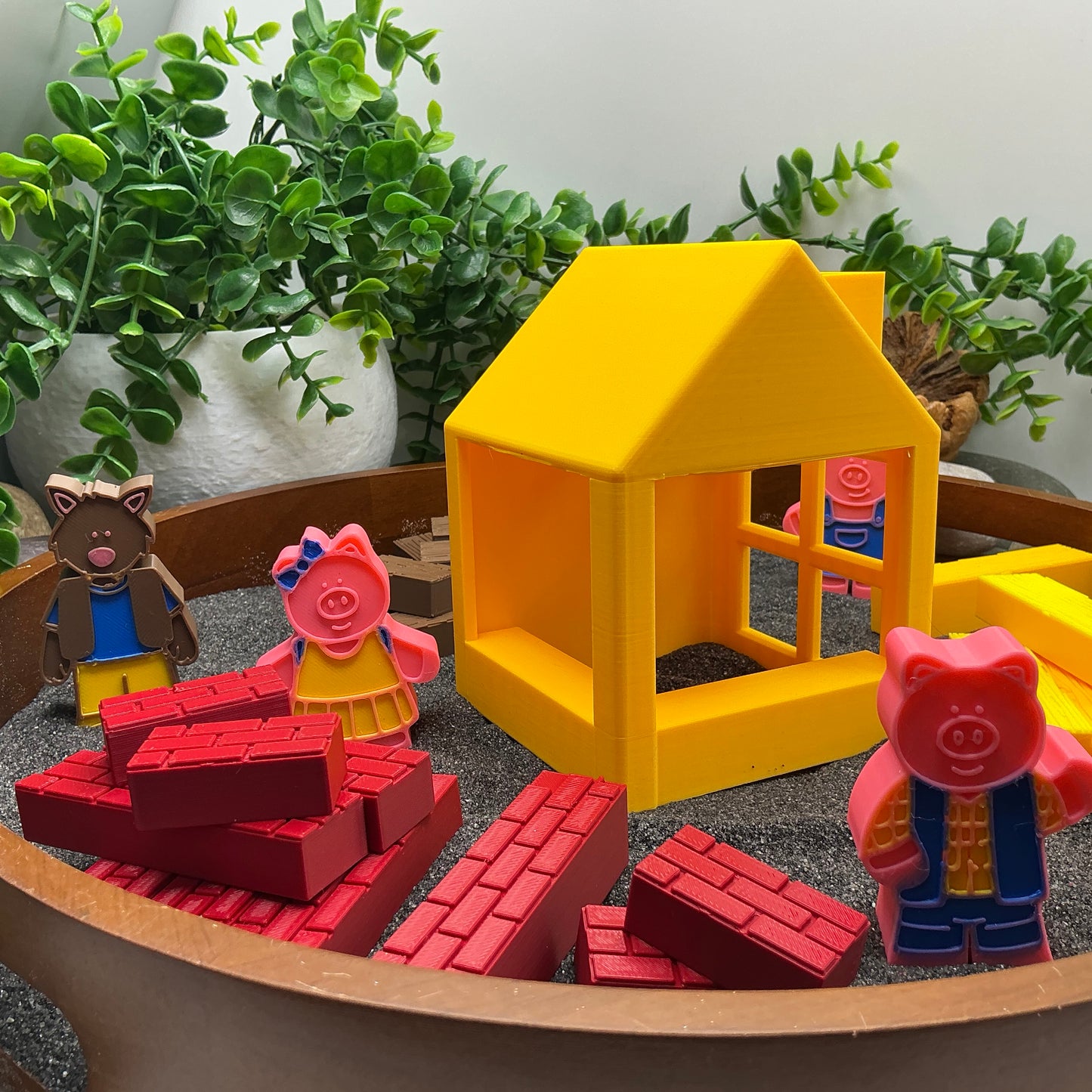 Three Little Pigs Story telling set 3D Printed Toys Eco - Friendly
