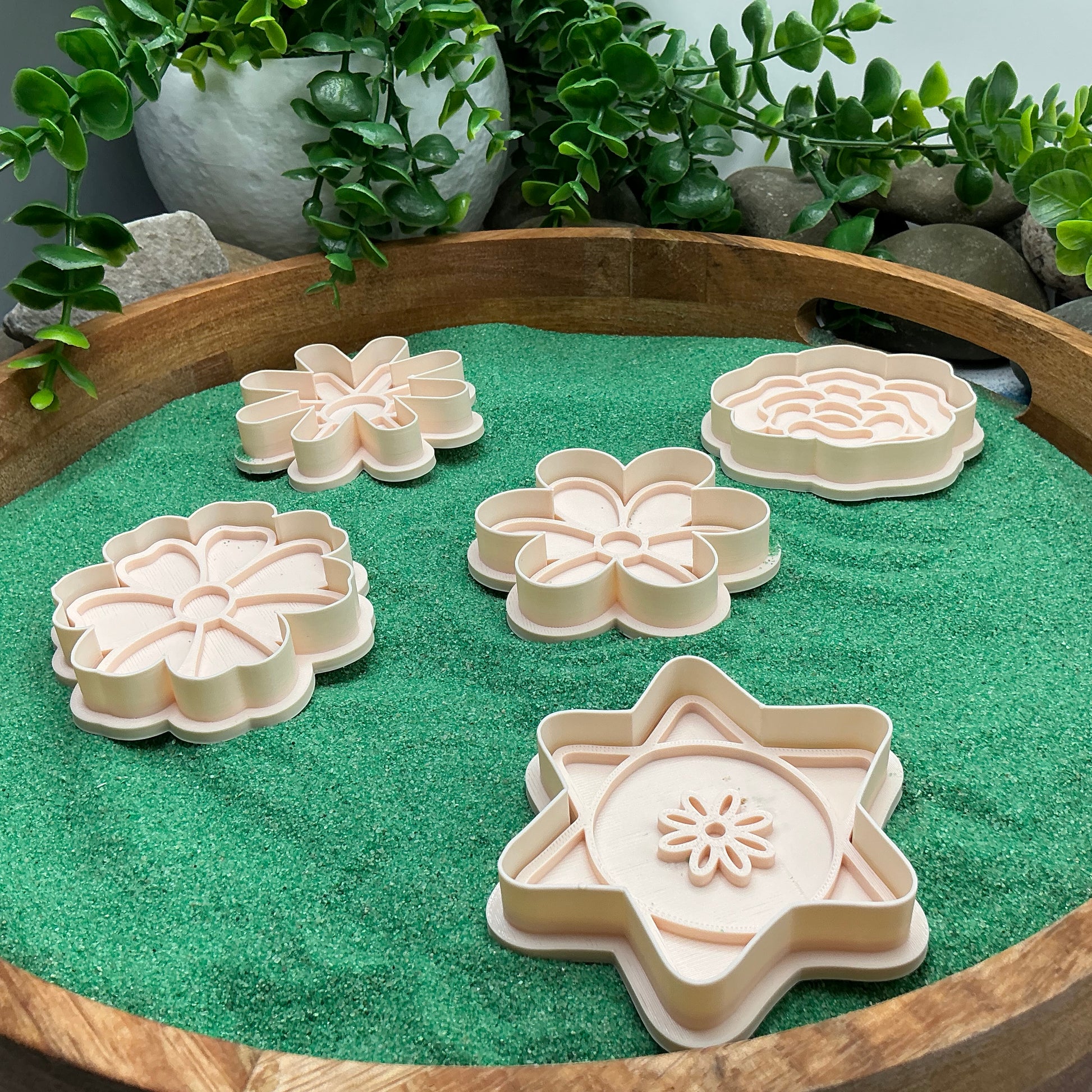 3D-printed flower garden play dough cookie cutter set - 5 piece spring and summer garden theme - view 5 of 10
