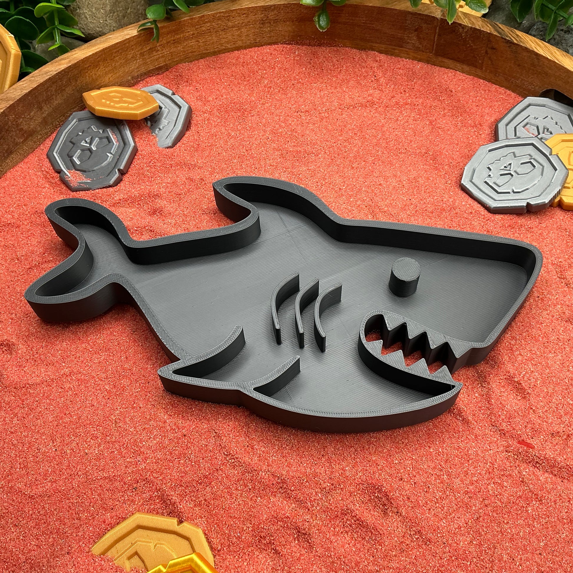 Large 3D-printed shark sensory filling tray for sand and rice tuff trays - ocean and under the sea topic - view 2 of 4