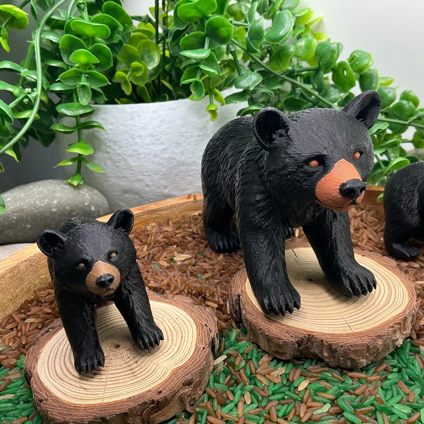 3D Printed Black Bear & three Cubs pretend Role play