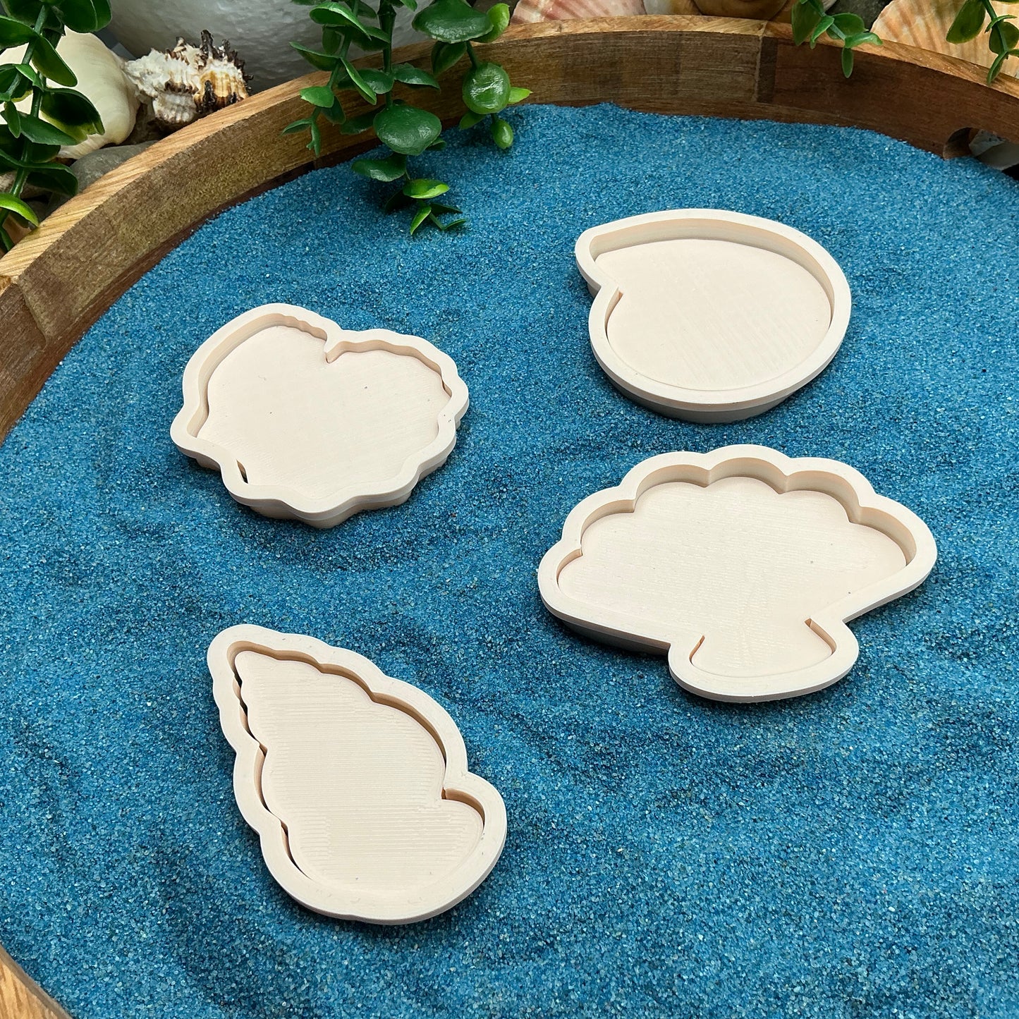 3D-printed sea shells play dough cookie cutter set - 4 piece ocean beach theme - view 9 of 9