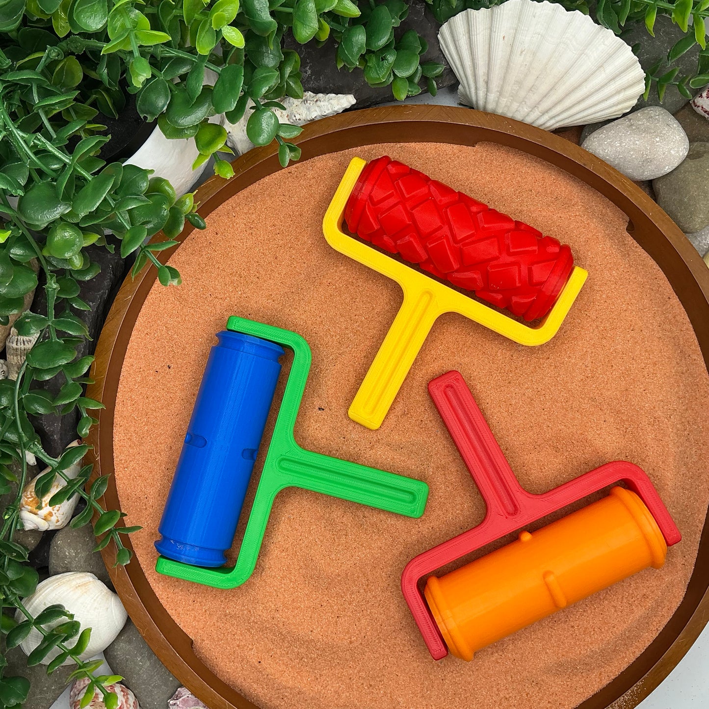Road Pattern Roller 3 piece Set Sand Roller