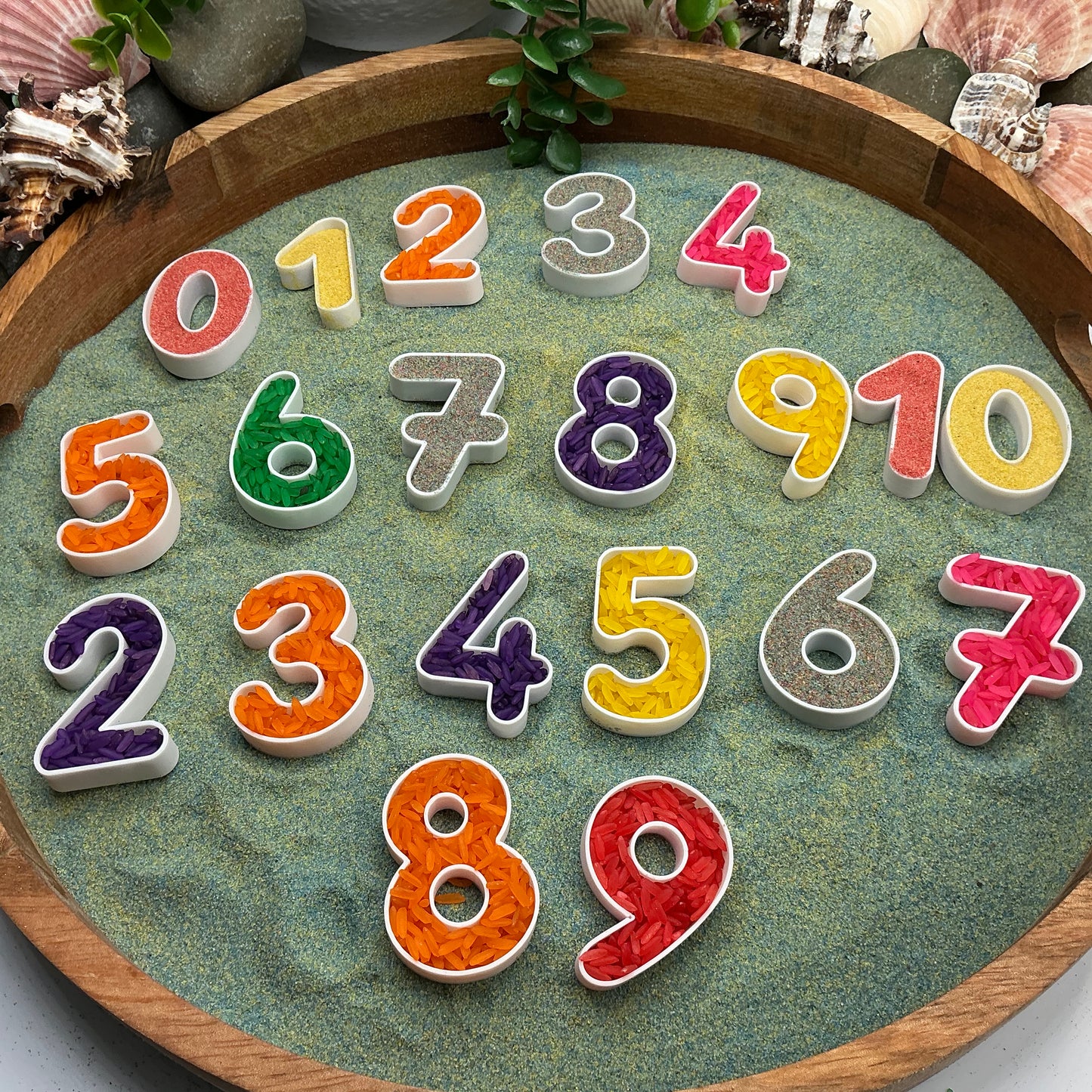 3D-printed small numbers sensory play set, 20 pieces for sand and rice tuff trays - view 9 of 9