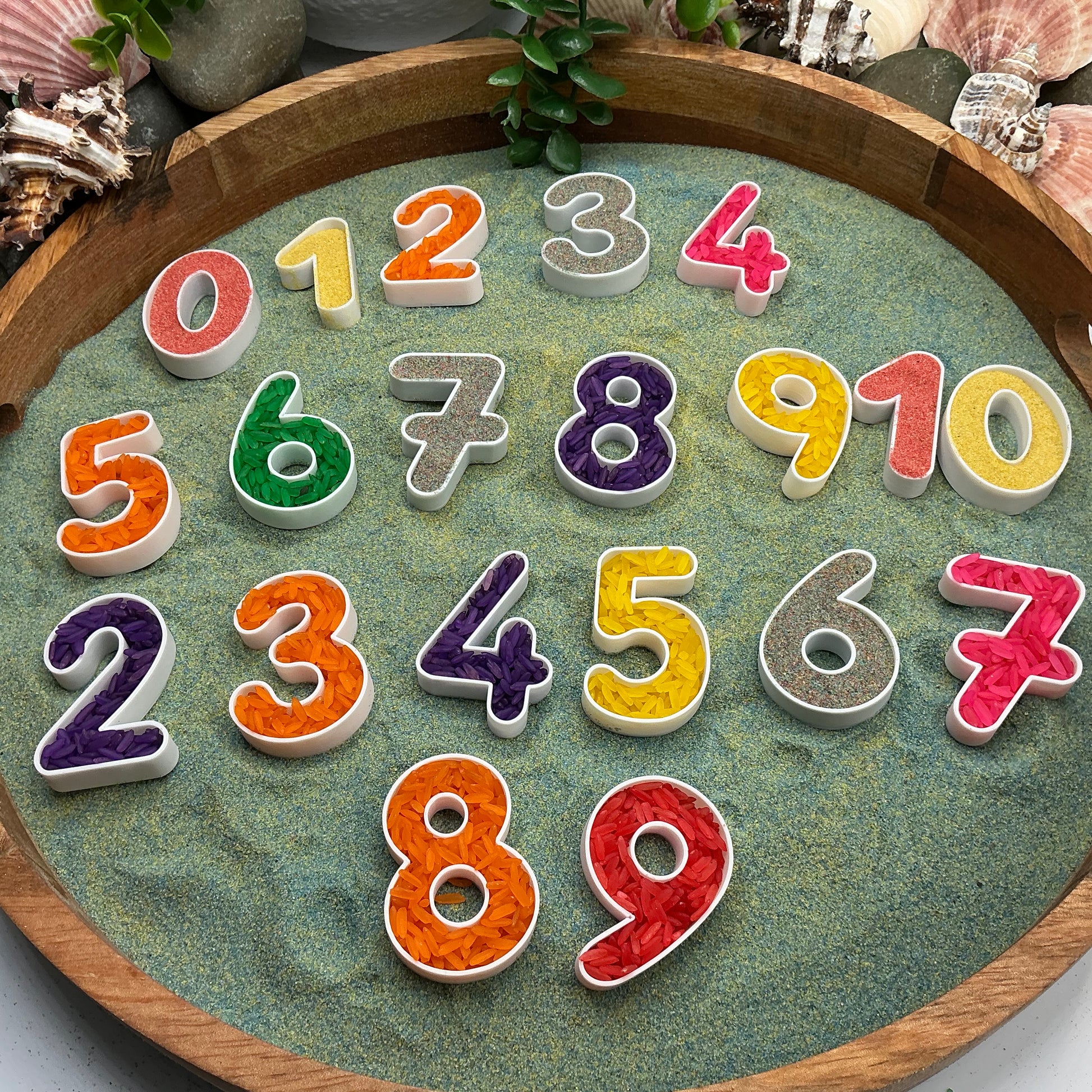 3D-printed small numbers sensory play set, 20 pieces for sand and rice tuff trays - view 9 of 9