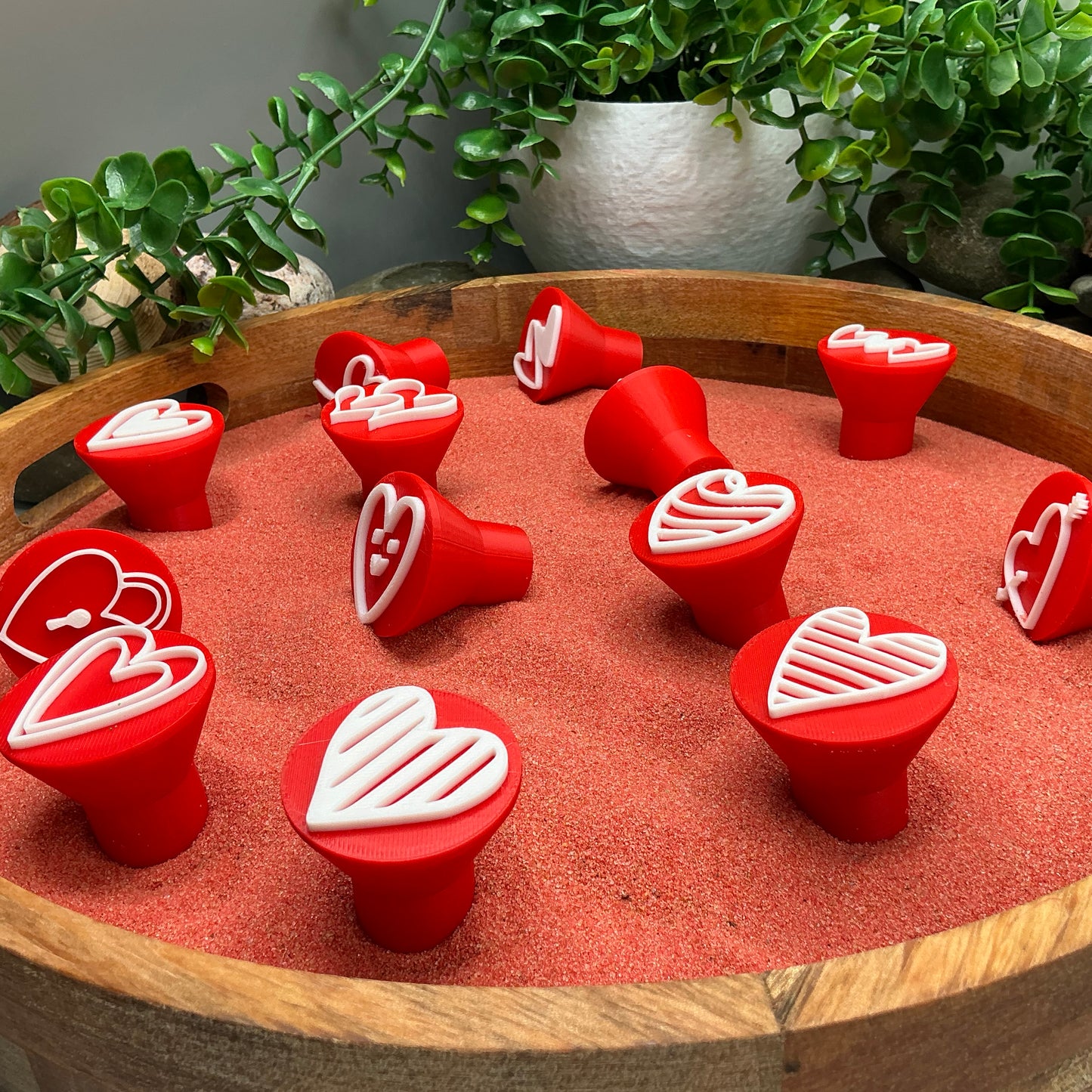 Heart shape stamps 13 piece set play dough stamps