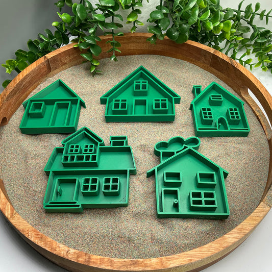 House Sensory Filling Trays 5 Piece Set - 3D printed eco-friendly toy by Sarah's 3D Prints