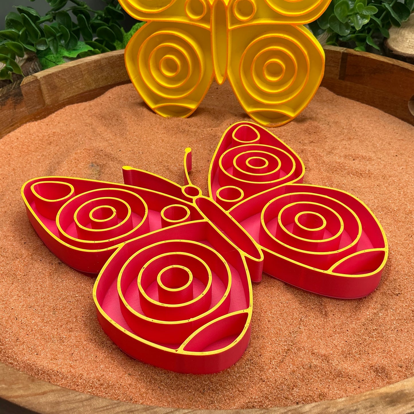3D-printed butterfly sensory fill shape - choose pink or yellow for garden and minibeasts play - view 6 of 10