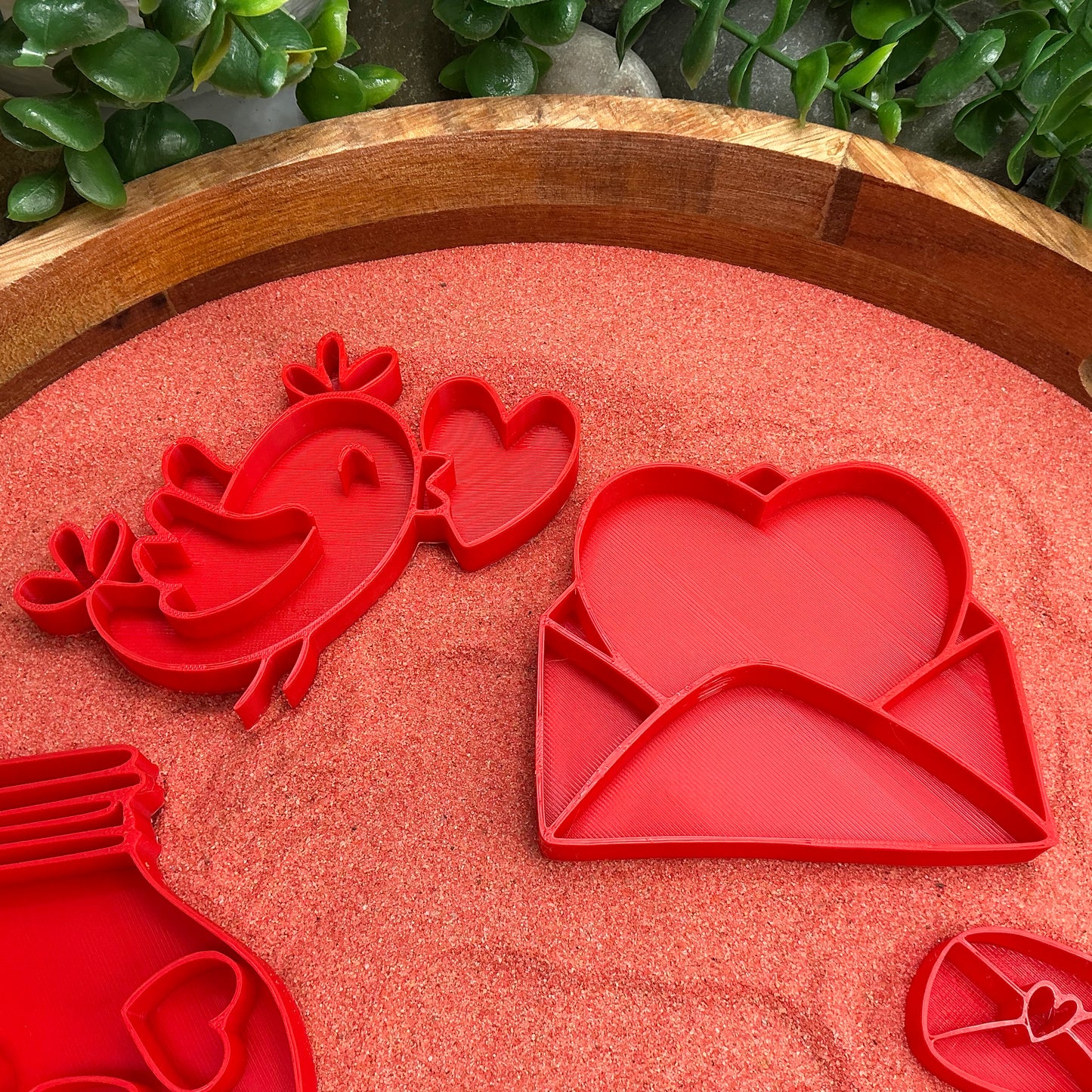 3D-printed love fill shapes sensory filling tray, 5-piece heart-themed set for sand and rice tuff trays - view 2 of 13