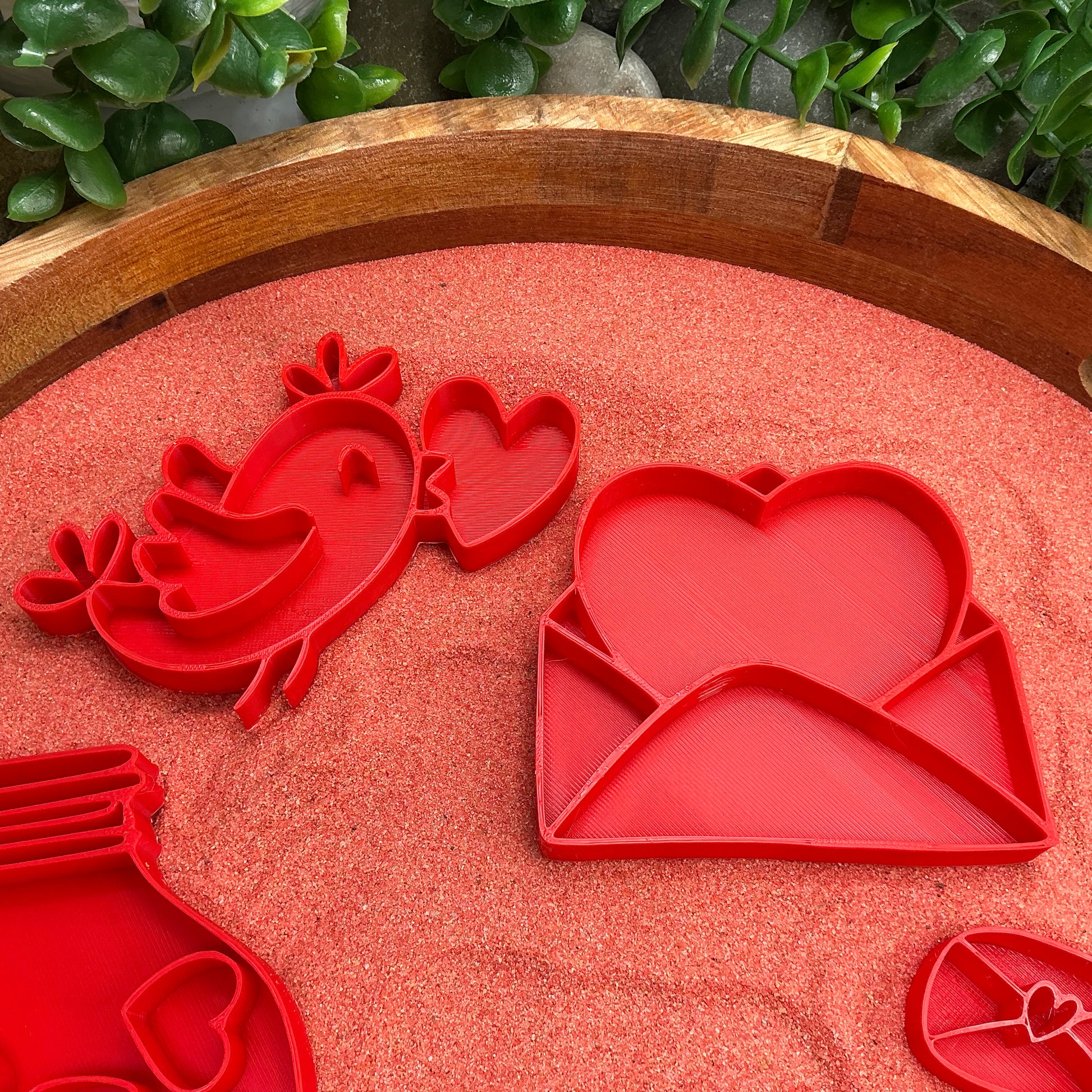 3D-printed love fill shapes sensory filling tray, 5-piece heart-themed set for sand and rice tuff trays - view 2 of 13