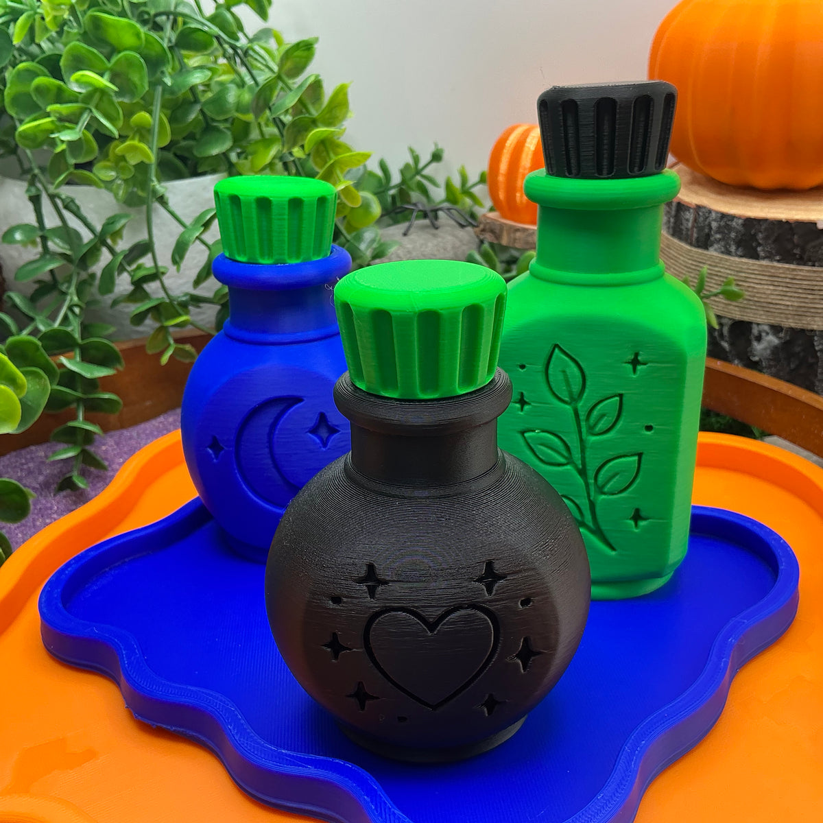 Halloween Special Potion Play Set - 14 Piece Sensory Play Kit with Potion Bottles, Cups, Mixing Bowl, Mini Fire Pit & Trays
