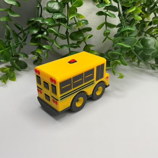 3D Printed Multi Coloured Children's School Bus Vehicle Indoor & Outdoor Toy Eco - Alternative View