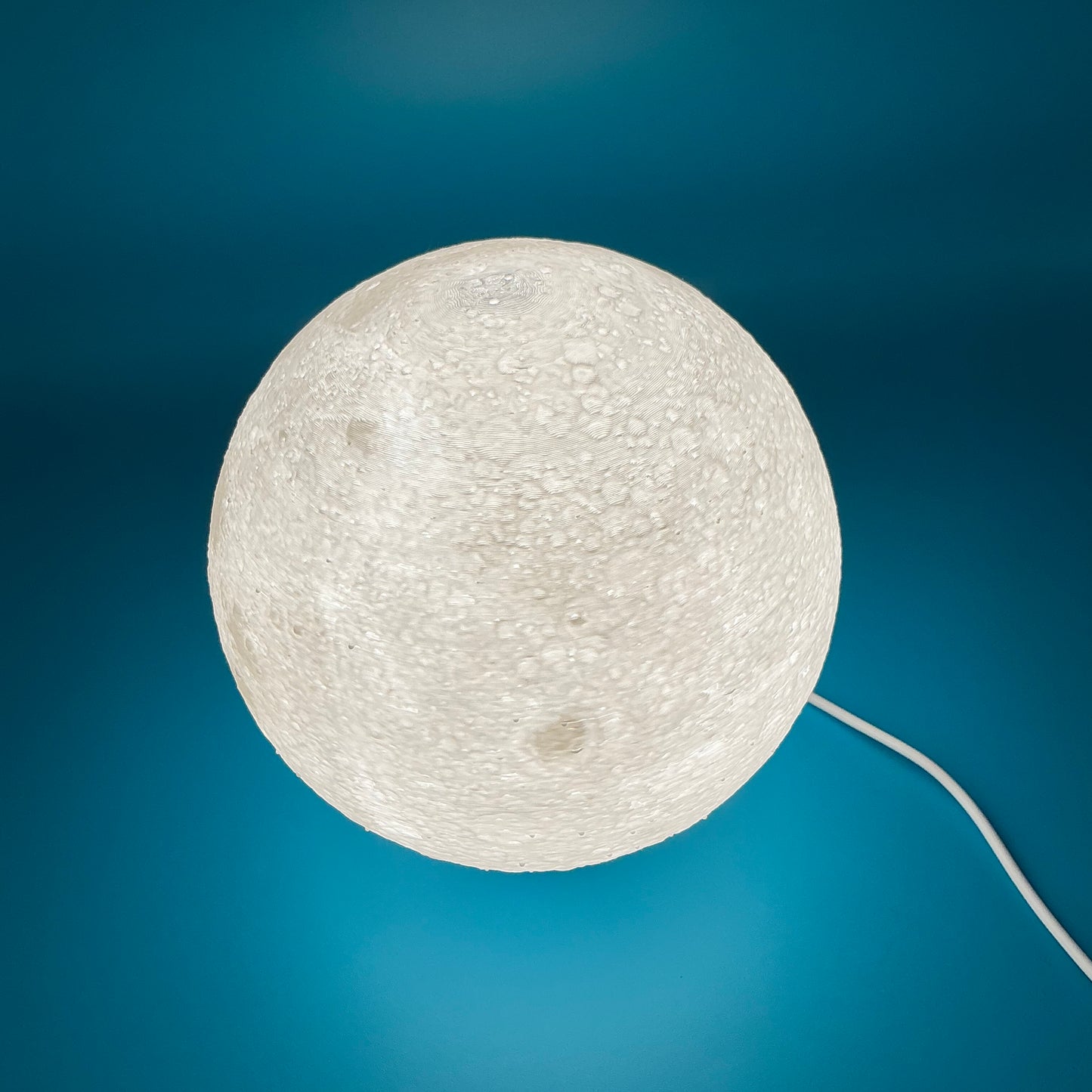6" High-Res 3D Printed Moon Lamp | Realistic NASA Lunar Surface Night Light | Ce - View 6