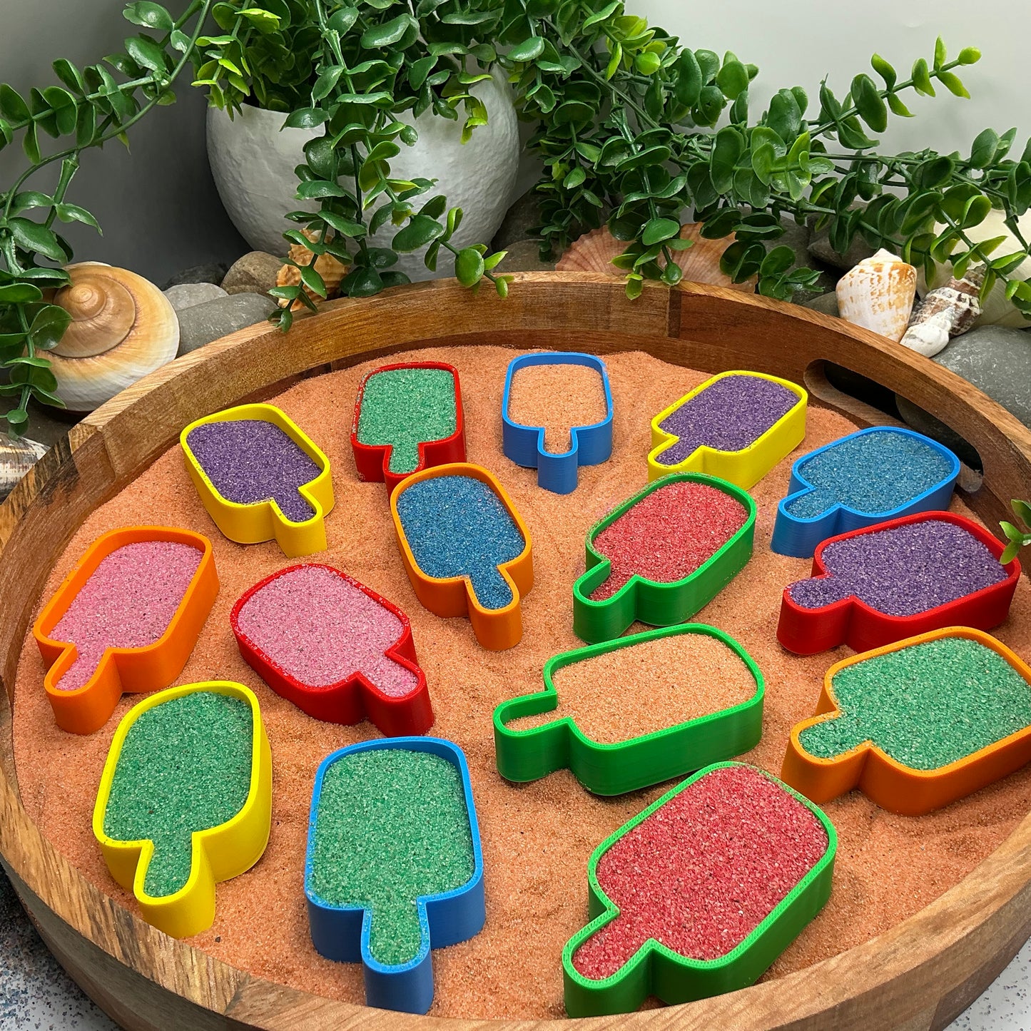 3D-printed ice cream lollies sensory fill shape set - 15 piece with 3 each of yellow, red, orange, blue and green - view 13 of 13