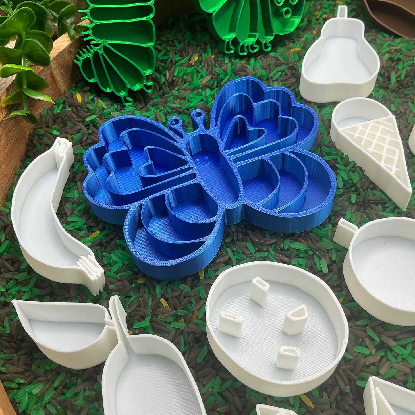 Caterpillar, Cocoon & Butterfly story book telling Sensory Filling Trays Set - Eco-Friendly 3D Printed 19 piece set
