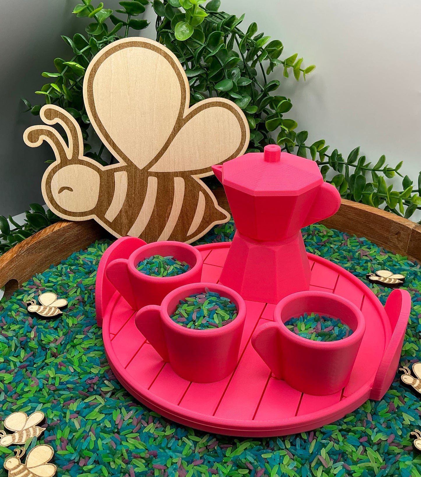 Coffee Maker Set (5 Piece) - 3D Printed Kitchen Role Play Toy, Eco-Friendly