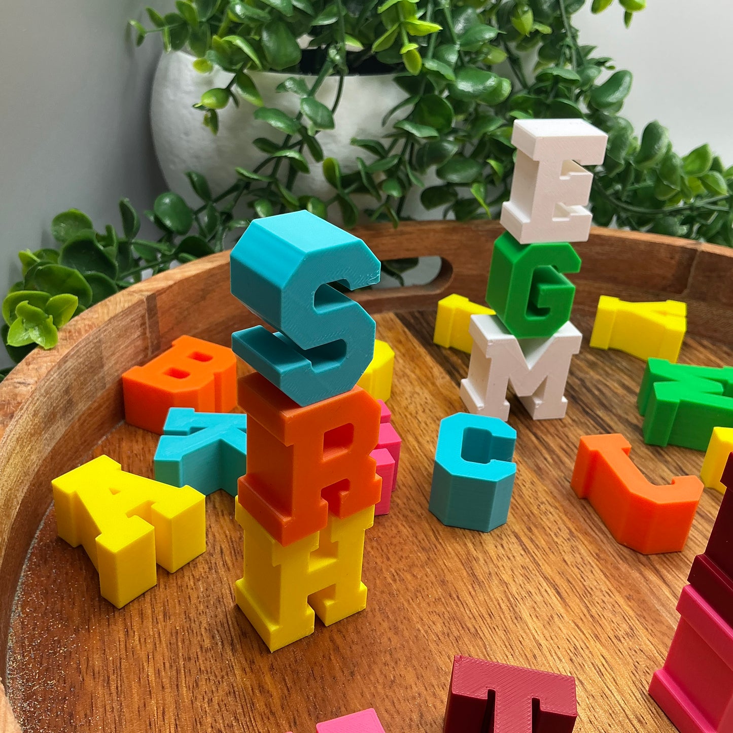 Small Stacking Alphabet Letters A to Z - showing texture