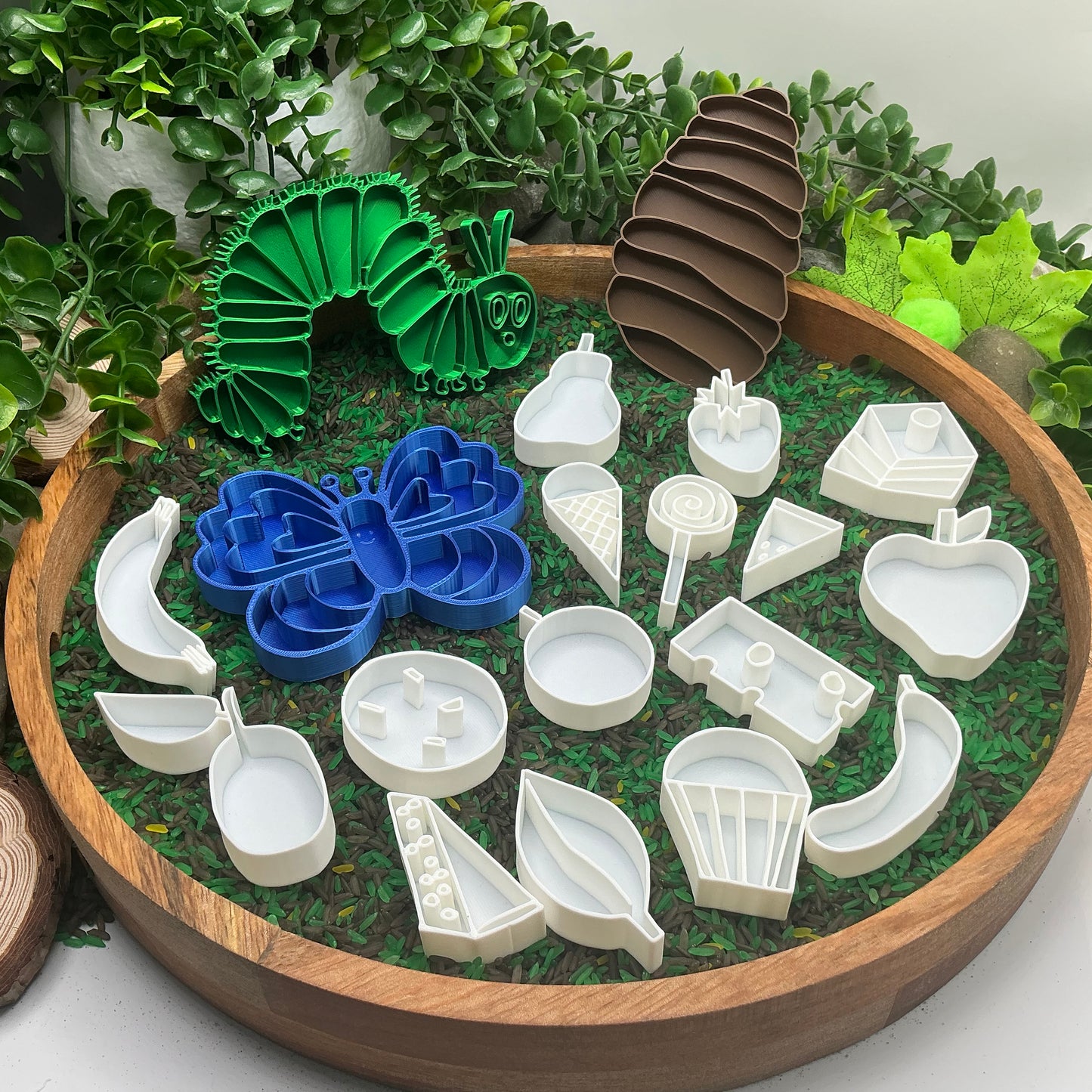 Caterpillar, Cocoon & Butterfly story book telling Sensory Filling Trays Set - Eco-Friendly 3D Printed 19 piece set
