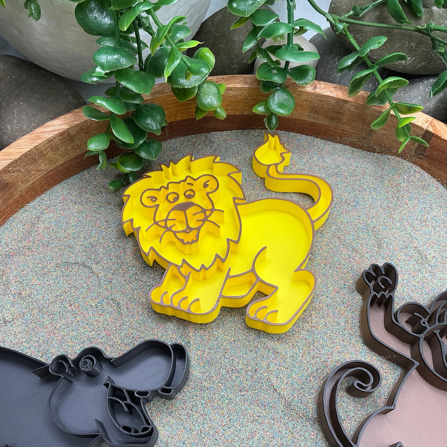 Safari animals Fill Shapes Sensory Filling Trays 5 piece set elephant hippo lion monkey and giraffe