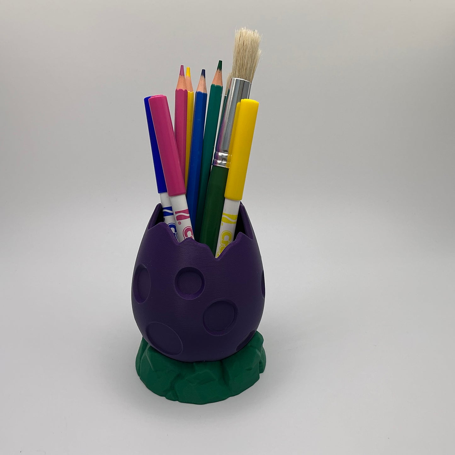 Dinosaur Egg Pencil Holder Cracked Dino Egg Pen Pot Kids Desk Organizer Paintbru - View 9