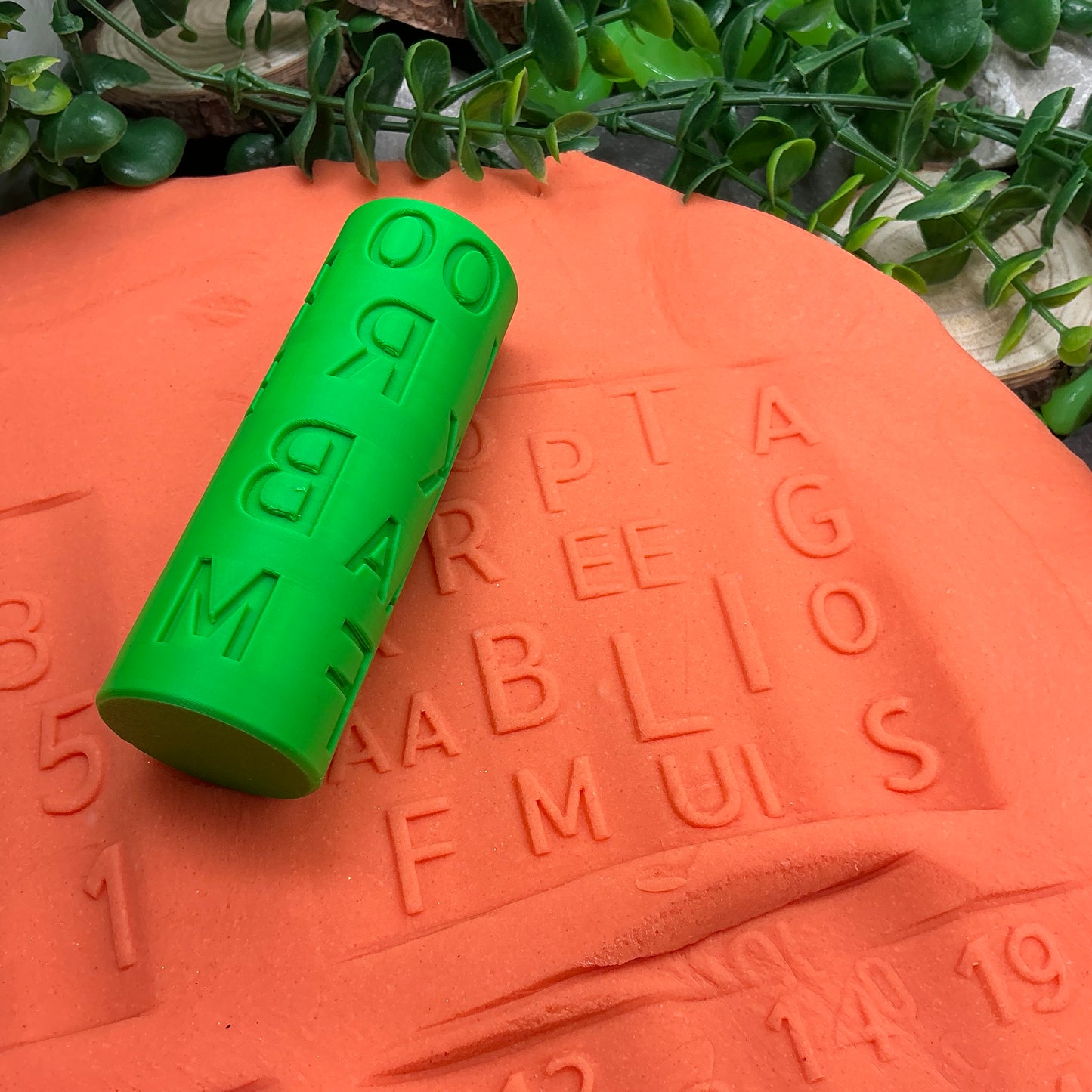 Letter & Numbers Rolling Pin for play dough
