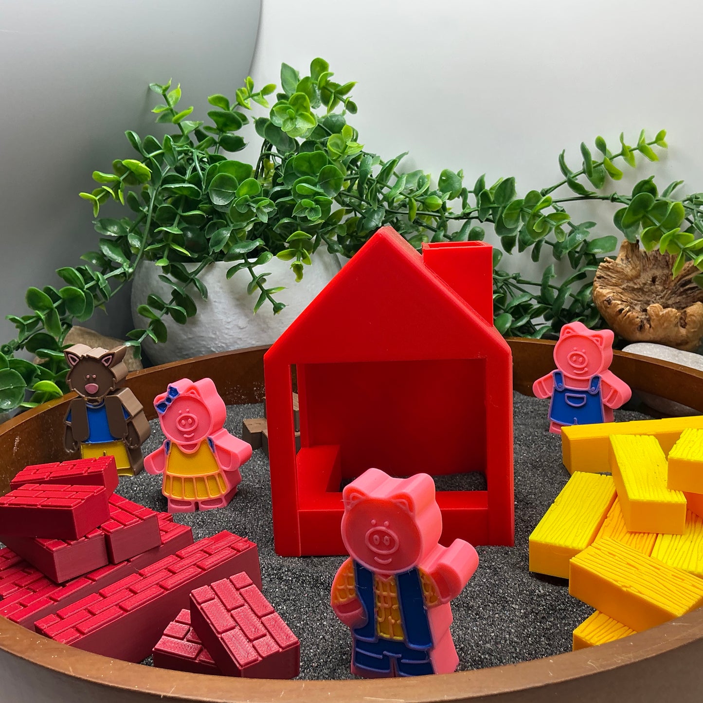 Three Little Pigs Story telling set 3D Printed Toys Eco - Friendly