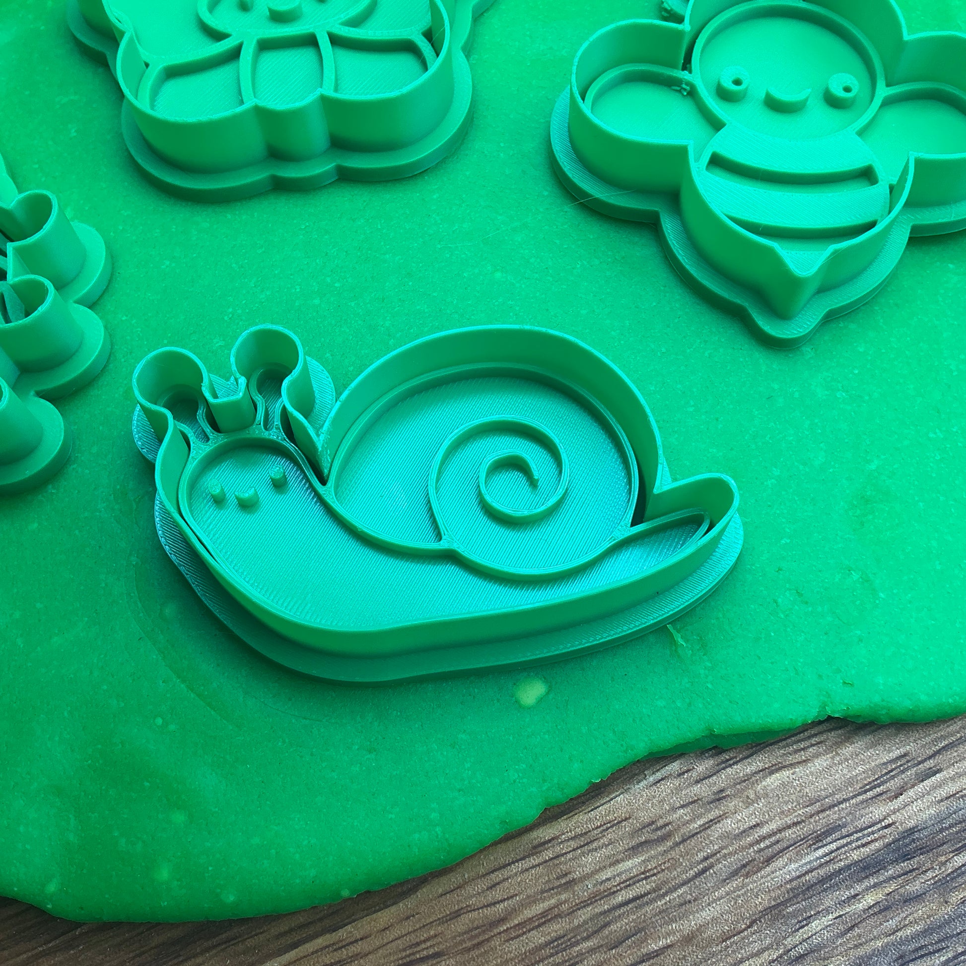 3D-printed spring garden insects play dough cookie cutter set - 4 piece with bee, butterfly, snail and ladybug - view 4 of 13